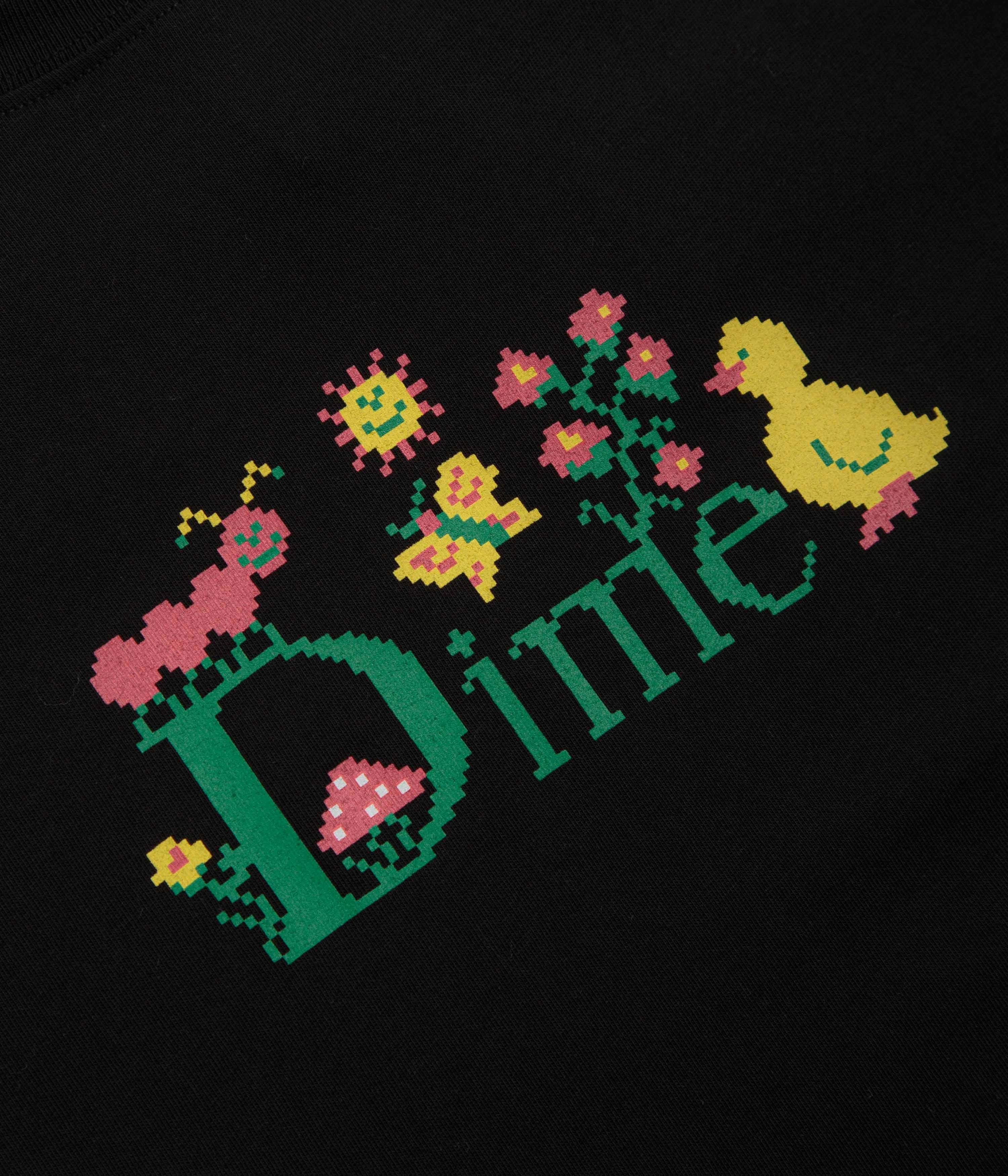 Long Lasting Color Retention Dime Classic Cross Stitch T-Shirt - Black