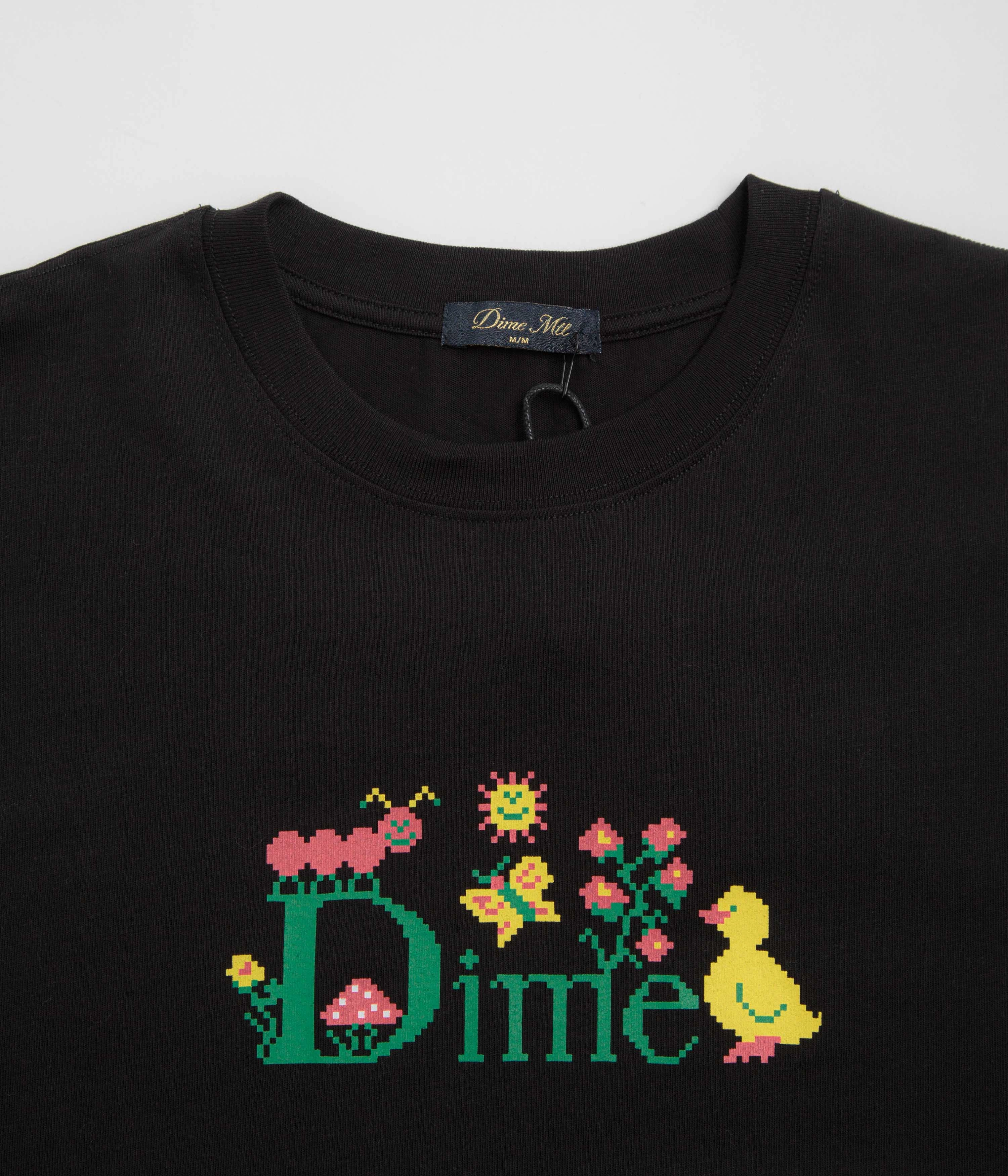 Dime Classic Cross Stitch T-Shirt - Black camping venue straight legs