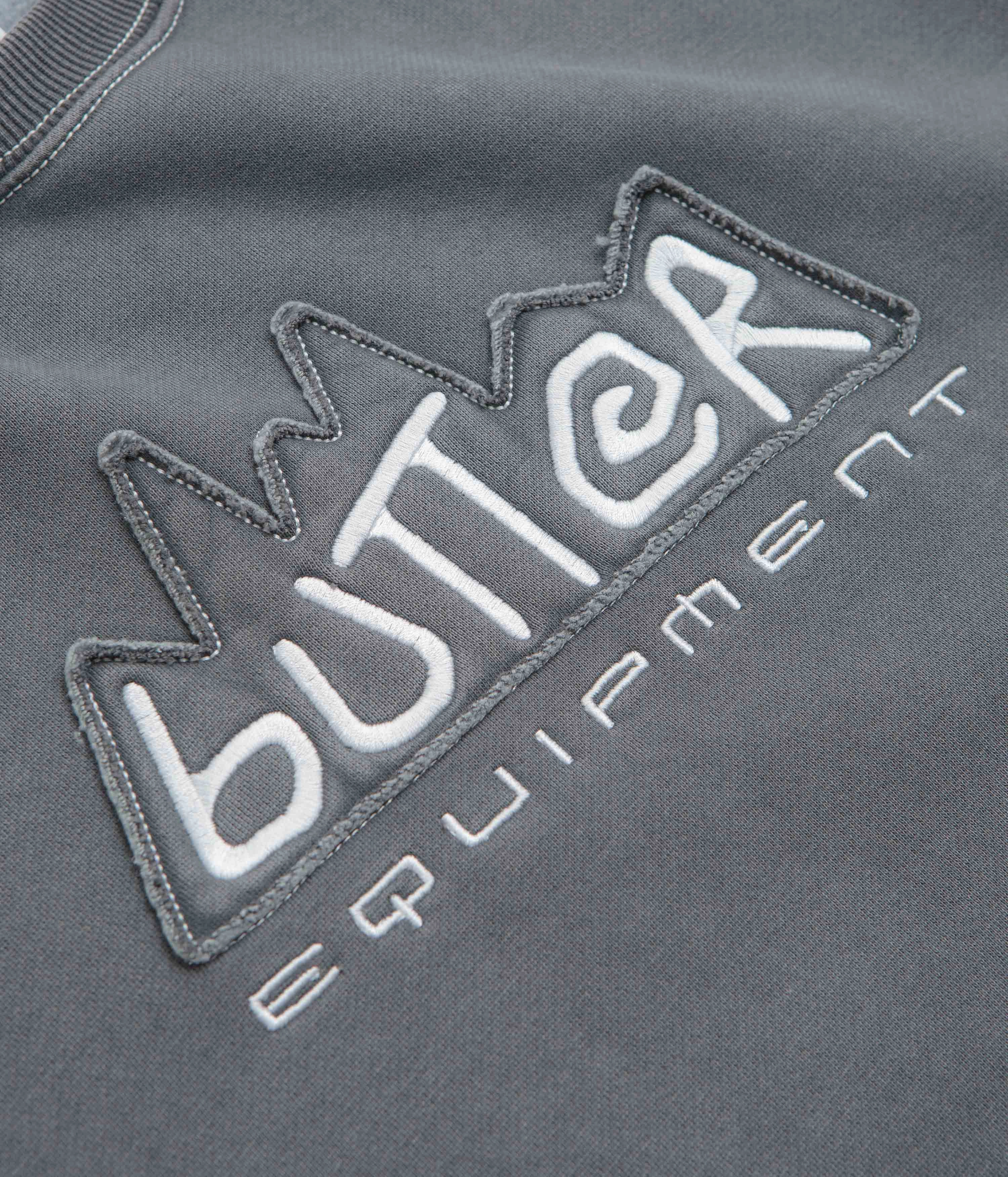 fit for home Butter Goods Equipment Applique Crewneck Sweatshirt - Washed Black