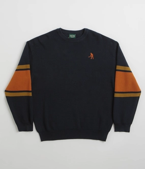 Beach Style Pass Port Organic Cotton Stripe Knit Sweatshirt - Navy