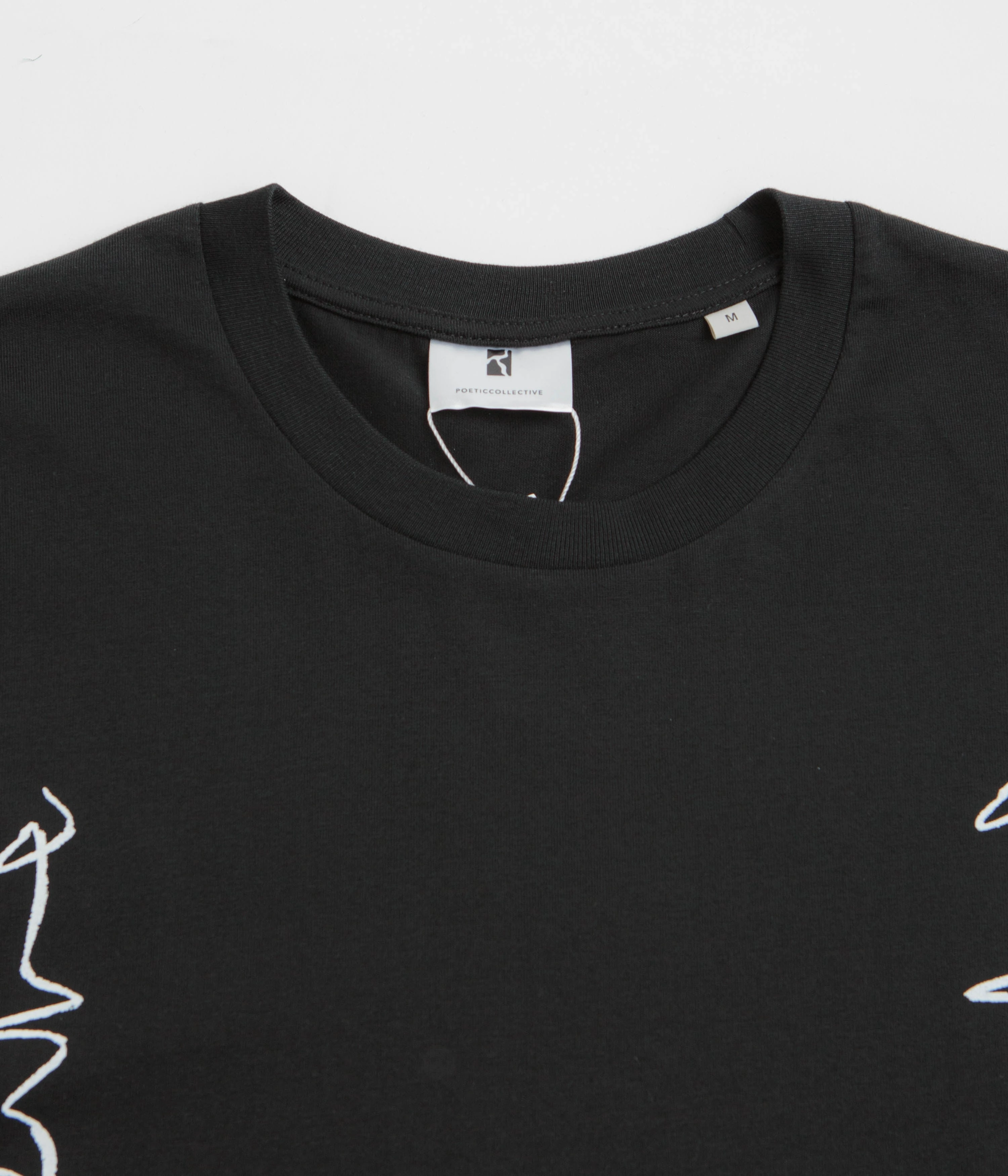 loose silhouette Poetic Collective Crayon Chain T-Shirt - Black