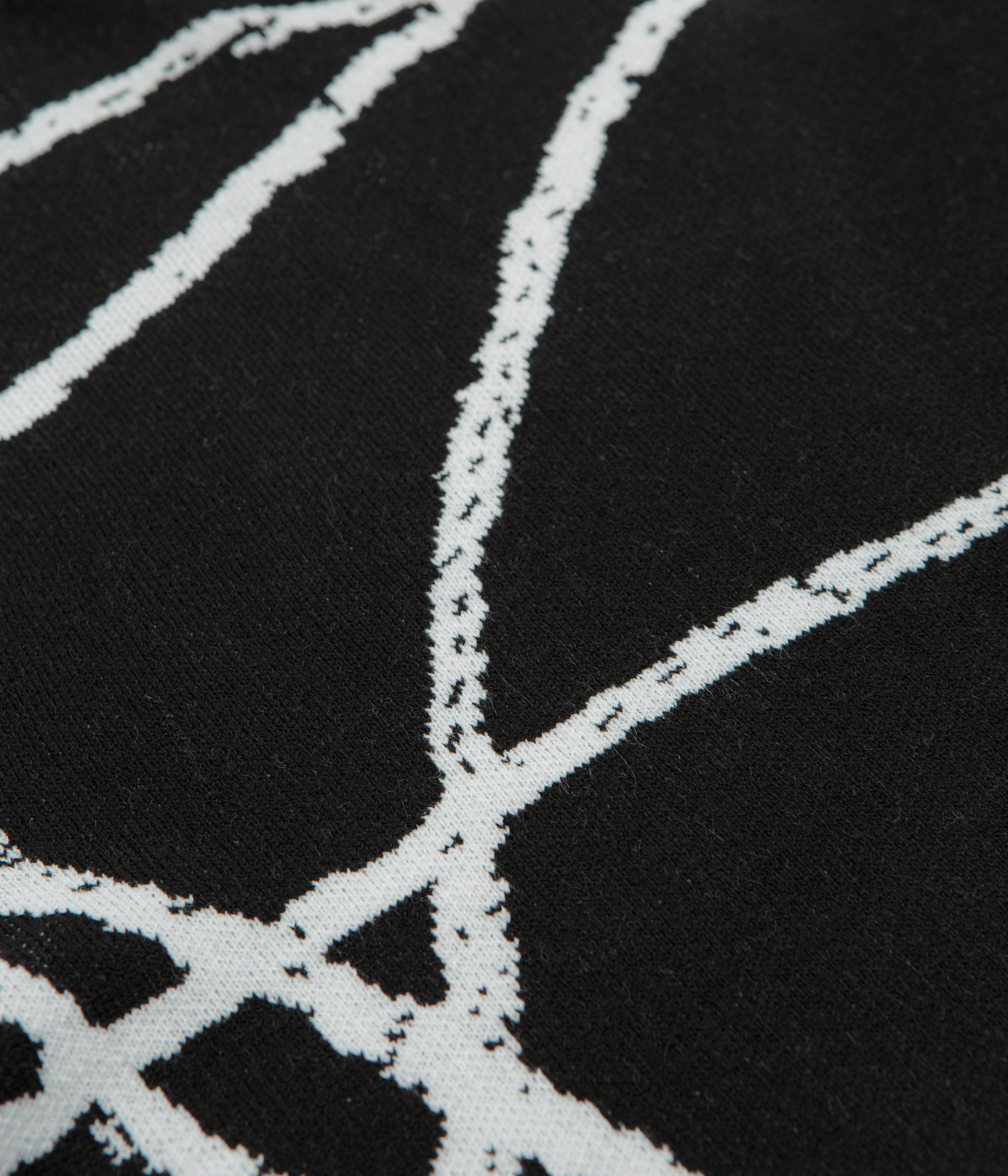 Poetic Collective Doodle Jacquard Knitted Crewneck Sweatshirt - Black Fashionable Look