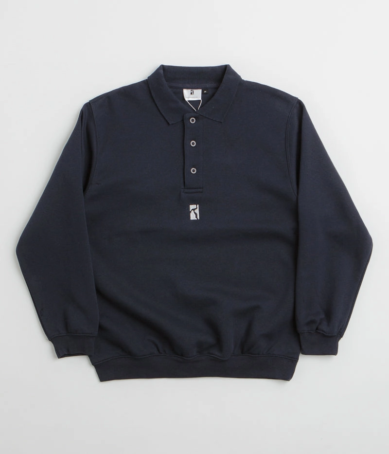 Comfort Wear Poetic Collective Heavy Polo Sweatshirt - Dark Navy