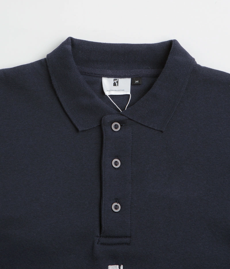 Poetic Collective Heavy Polo Sweatshirt - Dark Navy Odor Resistant Urban Sporty