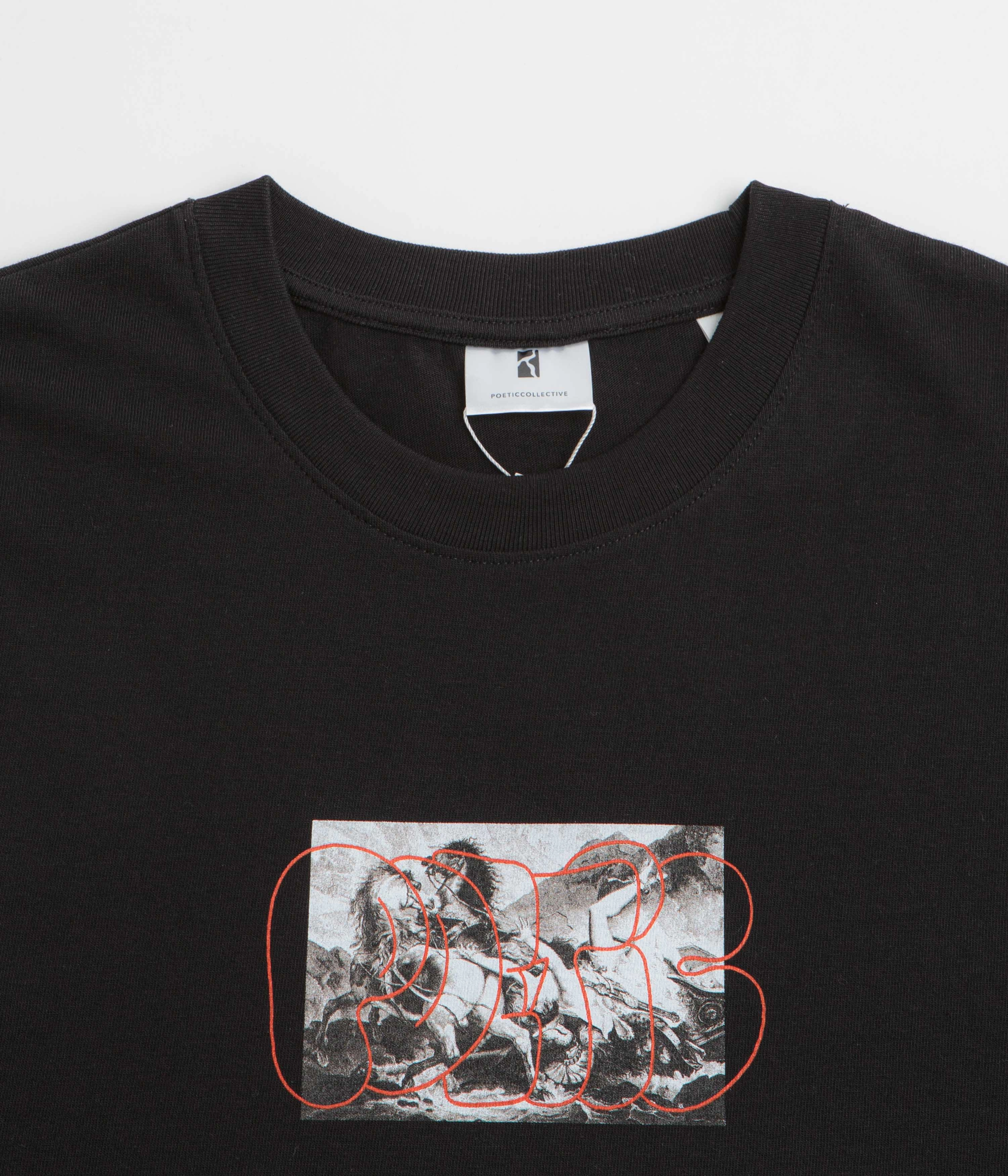 aquarium venue neon hem Poetic Collective Horses T-Shirt - Black