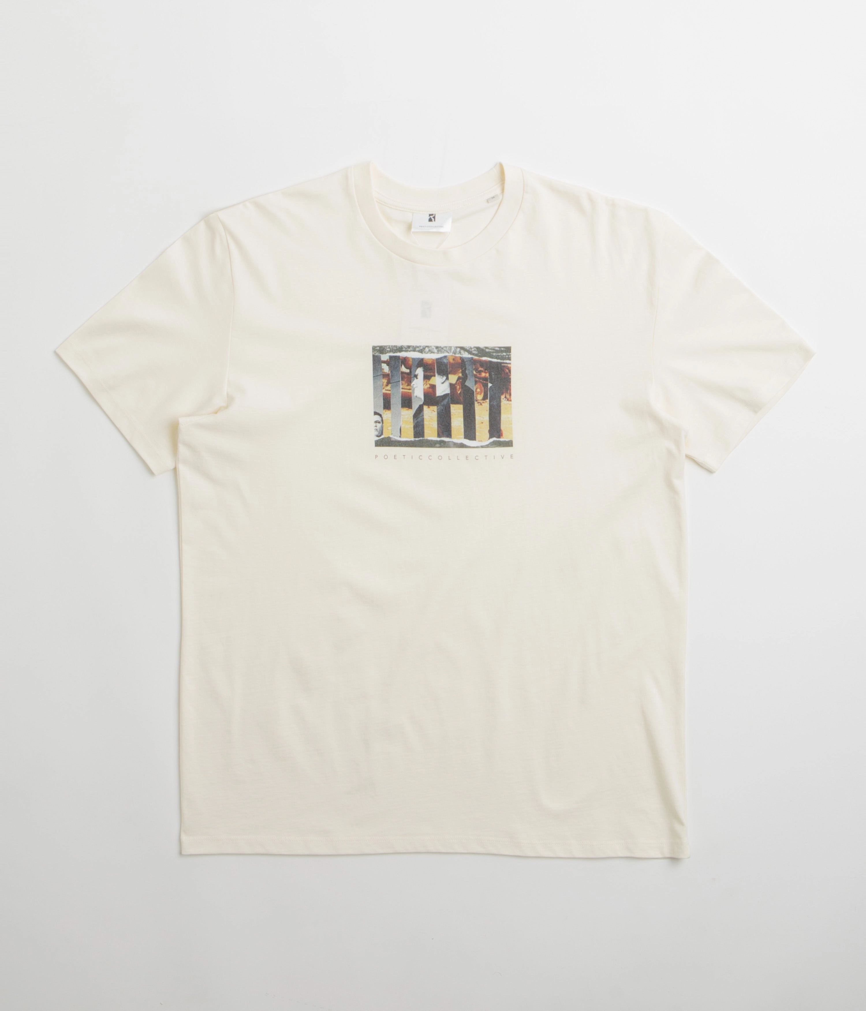 running venue Poetic Collective Torn Collage T-Shirt - Ivory