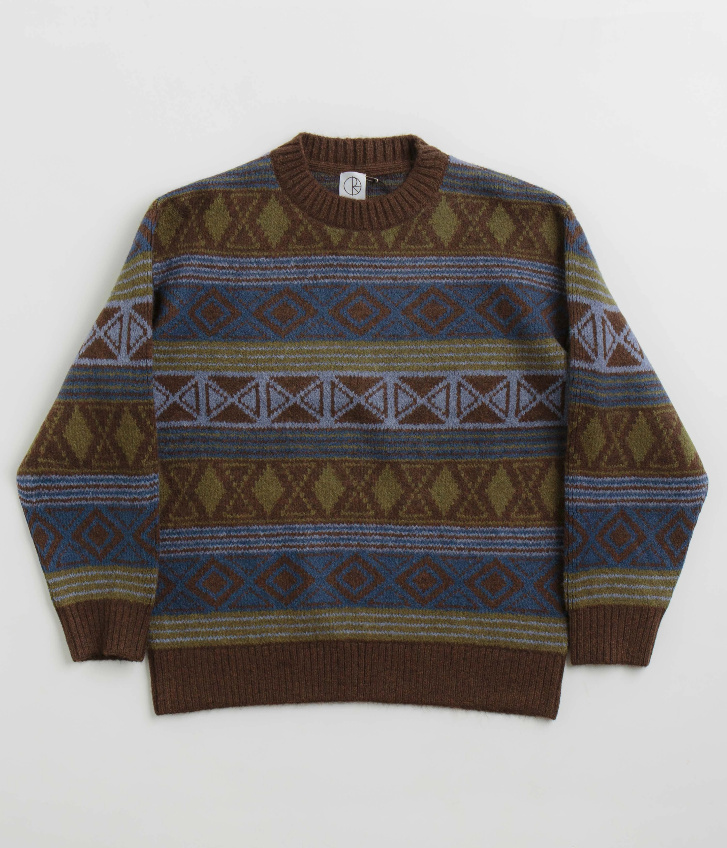 Polar George Sweatshirt - Blue Green Mix goes with skirts