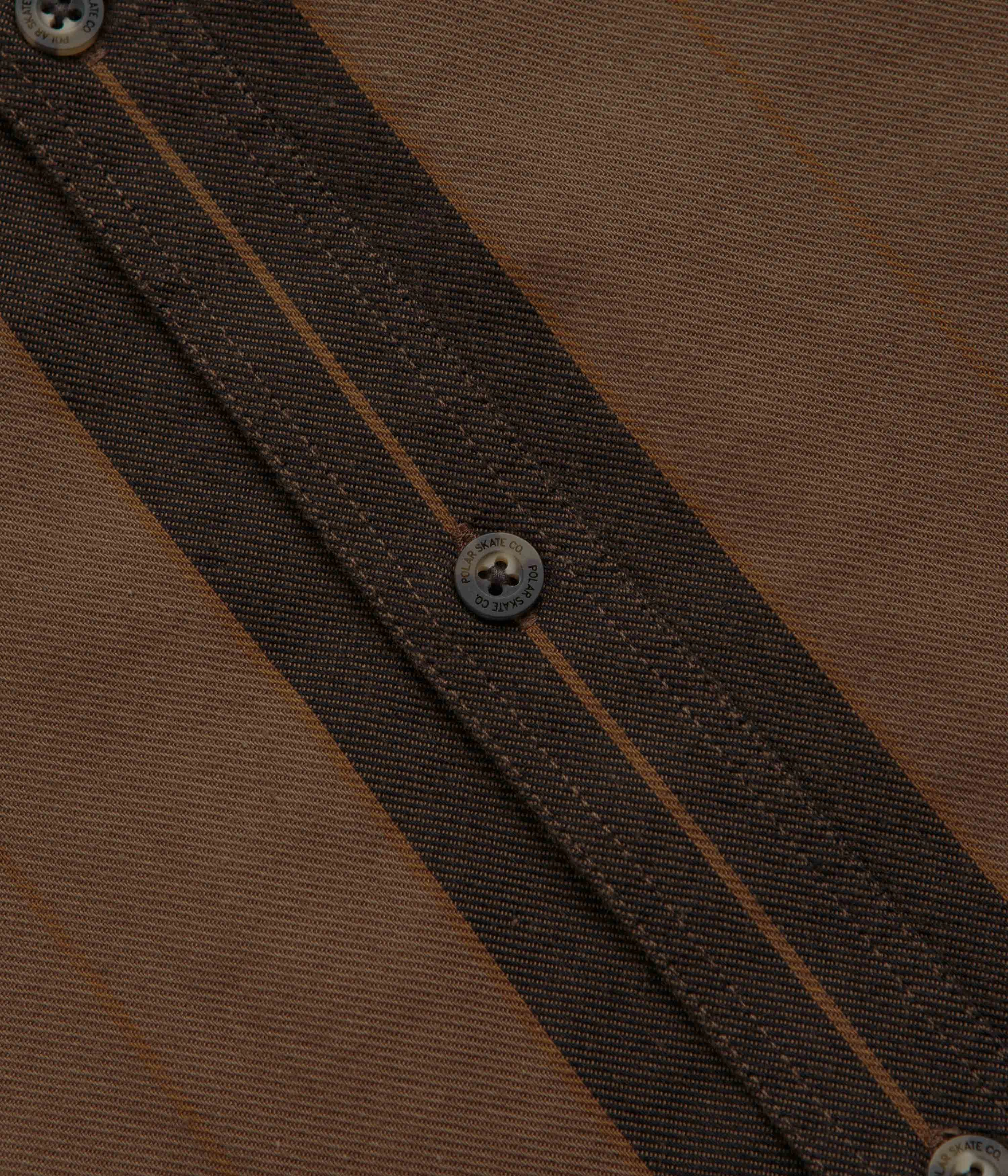 Lightweight Wear Practical Choice Polar Mitchell Short Sleeve Shirt - Brown Block Stripe