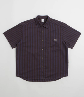 Polar Mitchell Short Sleeve Shirt - Purple / Chocolate Easy Care