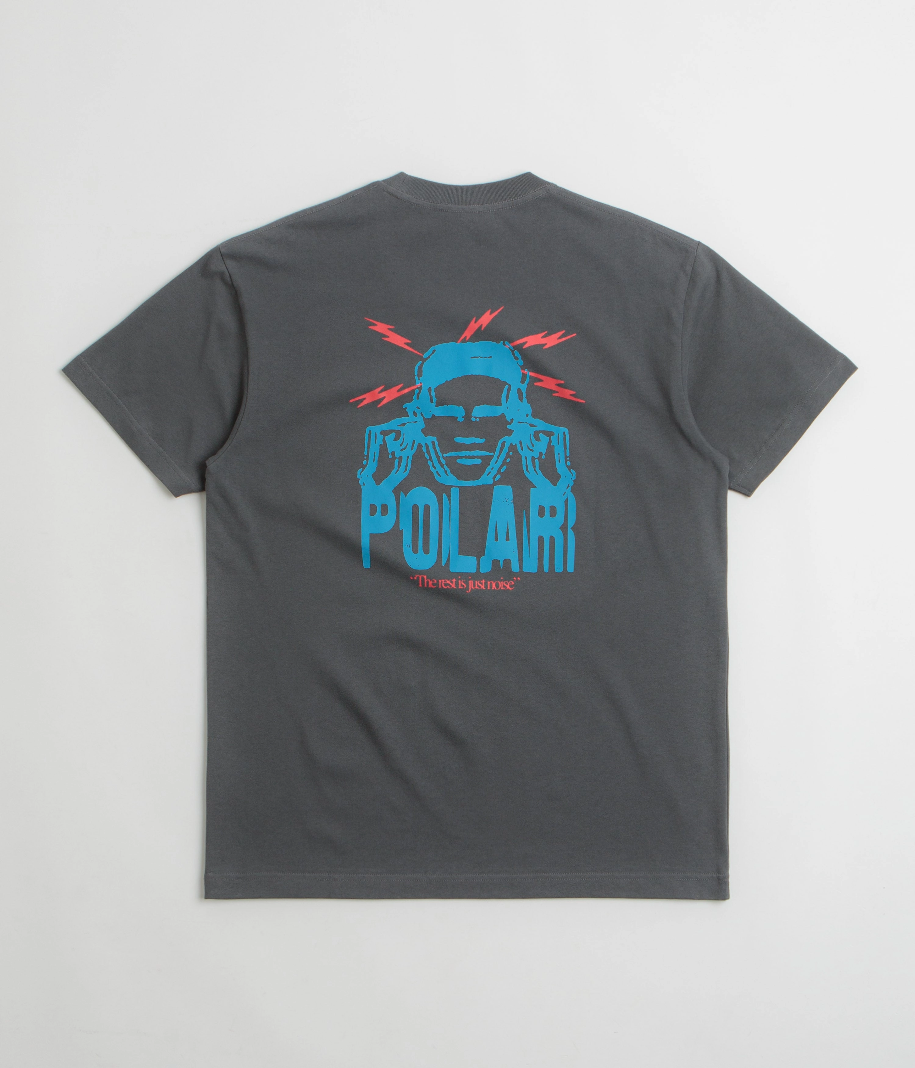 Polar Noise T-Shirt - Graphite animal hem raw hem