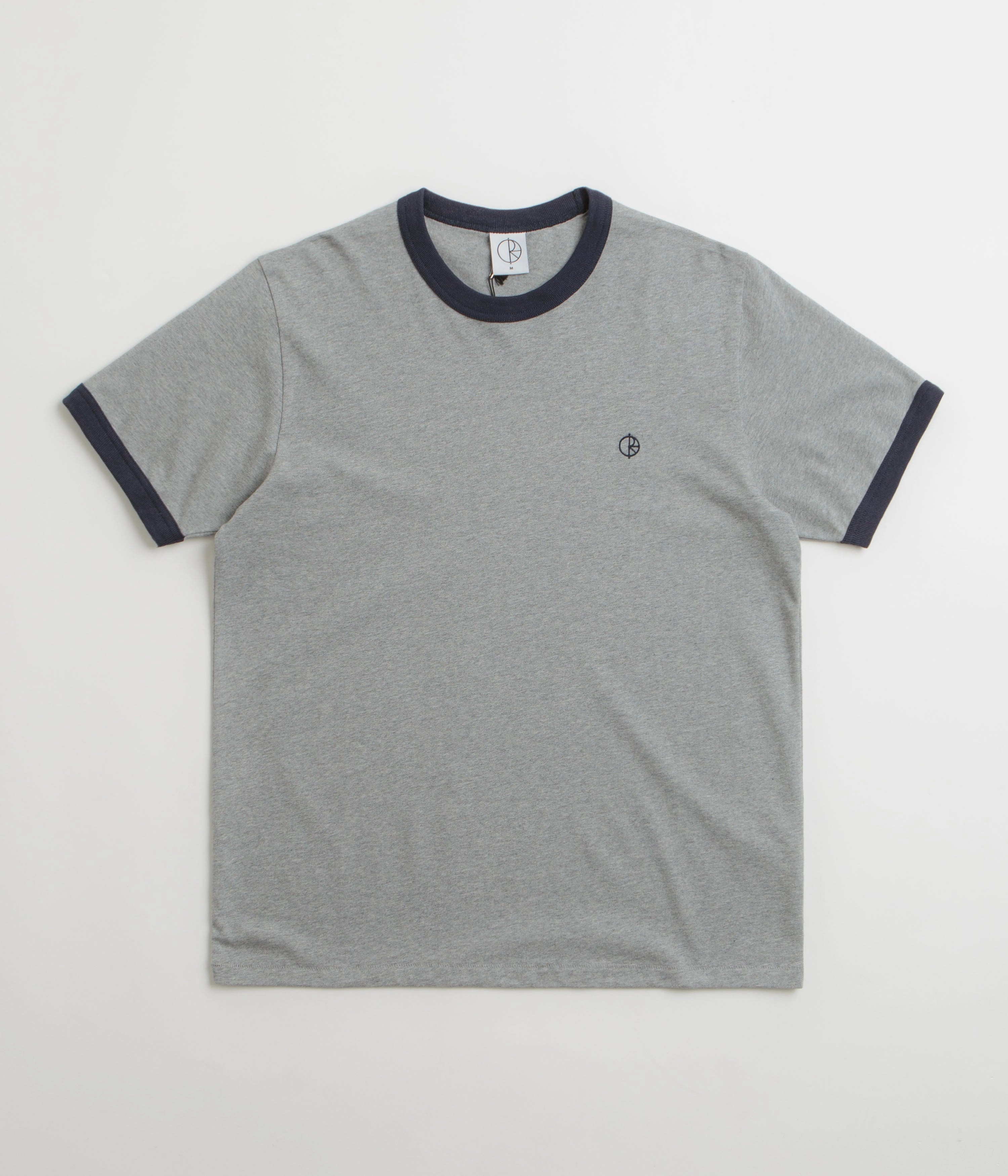 Polar Ringer T-Shirt - Heather Grey / Navy / Navy board shorts silhouette
