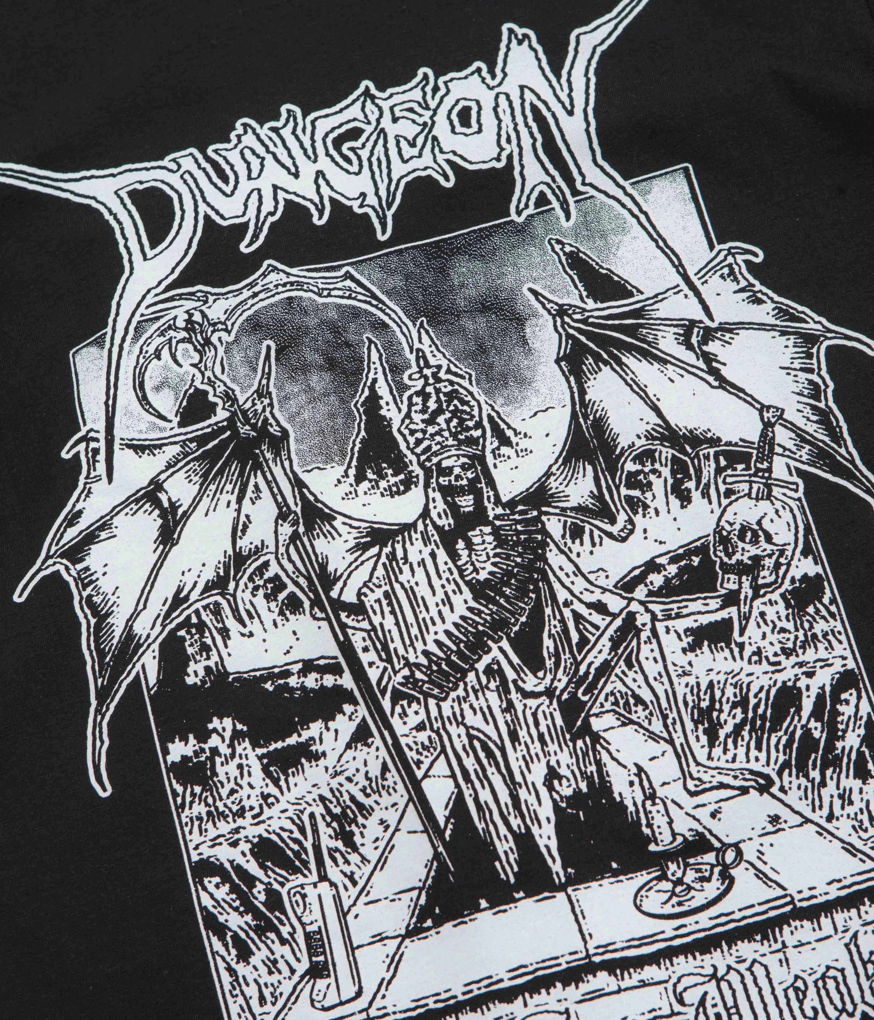 Dungeon Grave Retreat T-Shirt - Black simple details