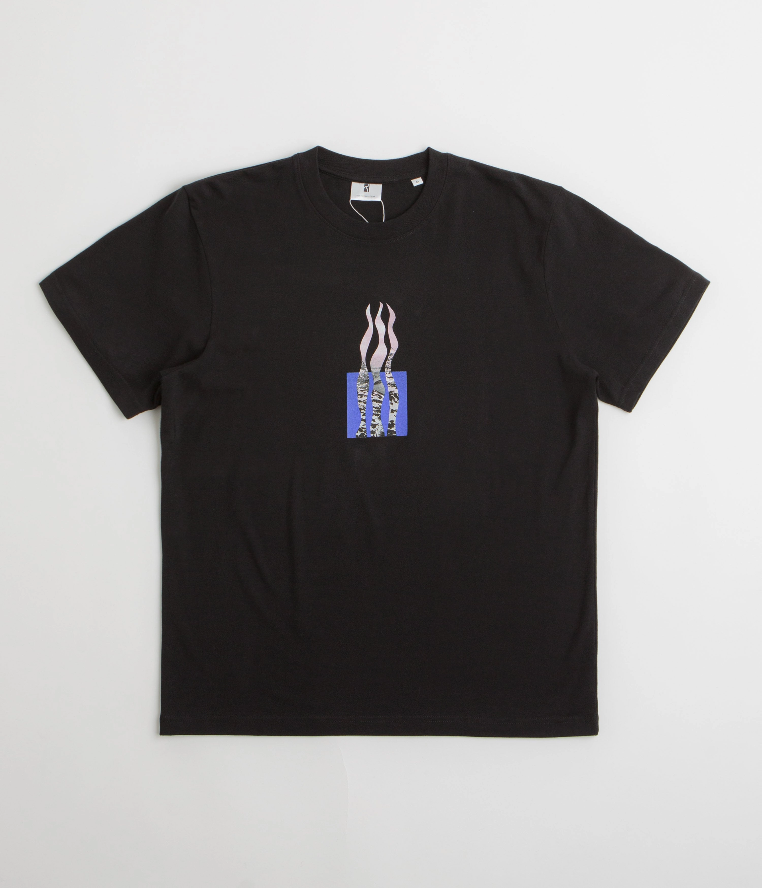 Trendy Fashion Poetic Collective Flames T-Shirt - Black