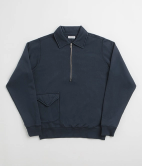 Pop Trading Company 1/2 Zip Sweatshirt - Navy Cozy Comfort