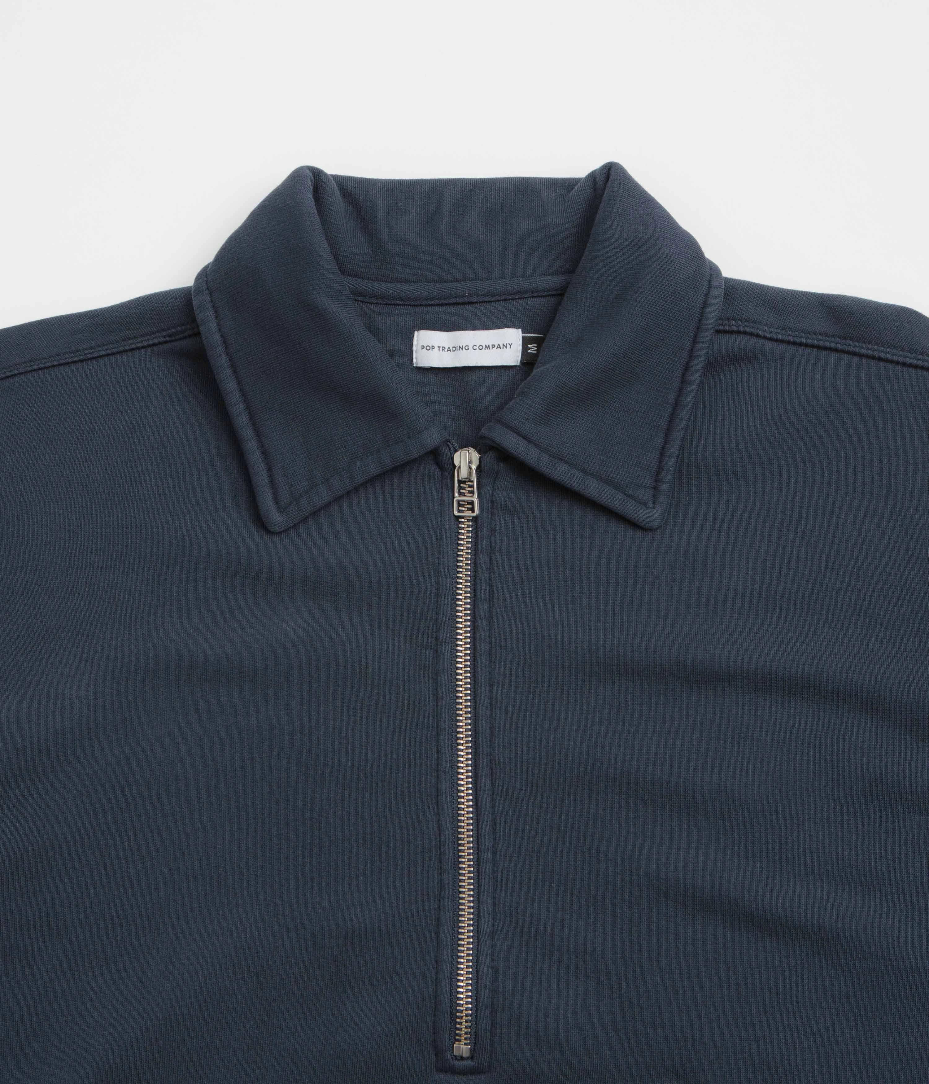 Pop Trading Company 1/2 Zip Sweatshirt - Navy quick-drying