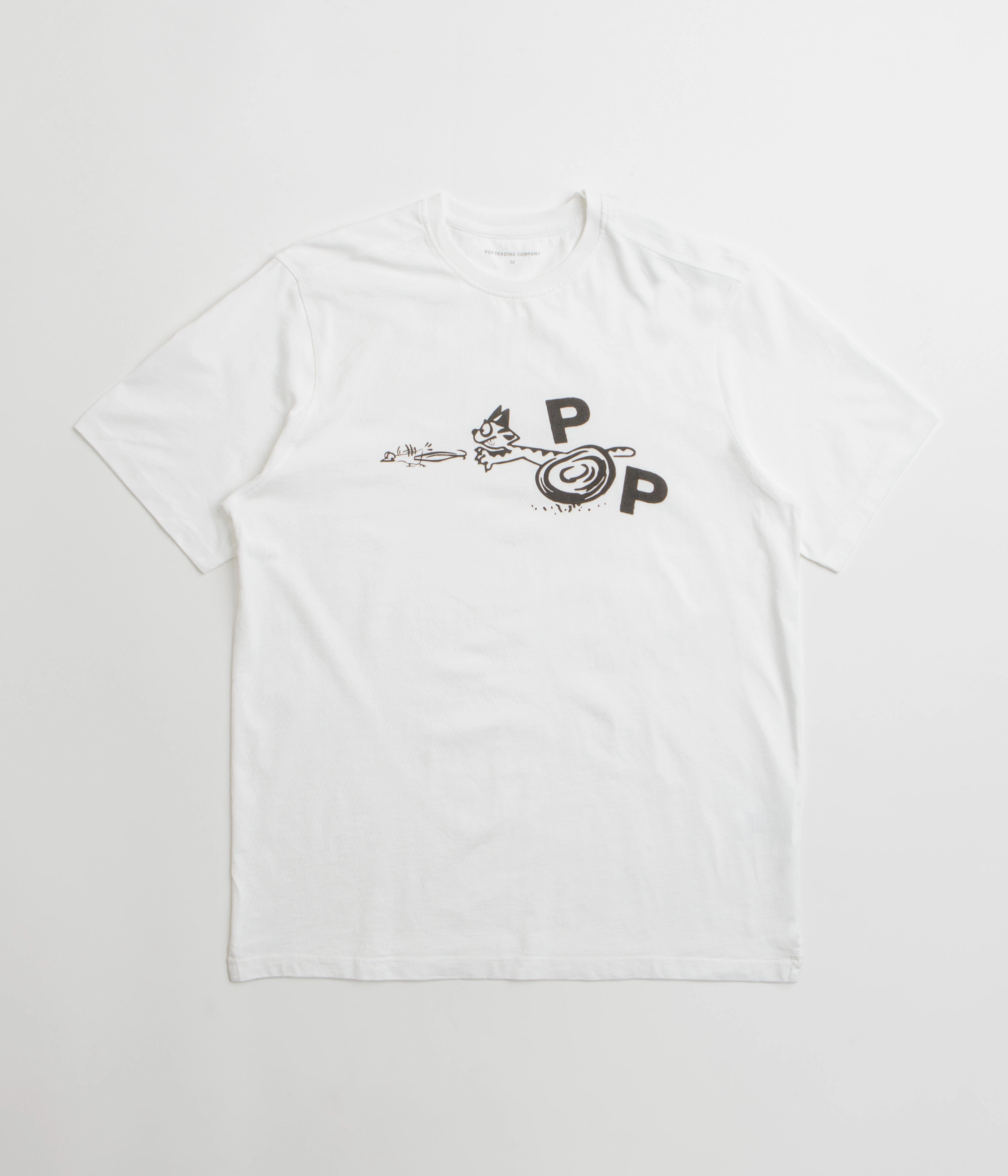 Pop Trading Company Catch T-Shirt - White Colorfastness Preppy Style