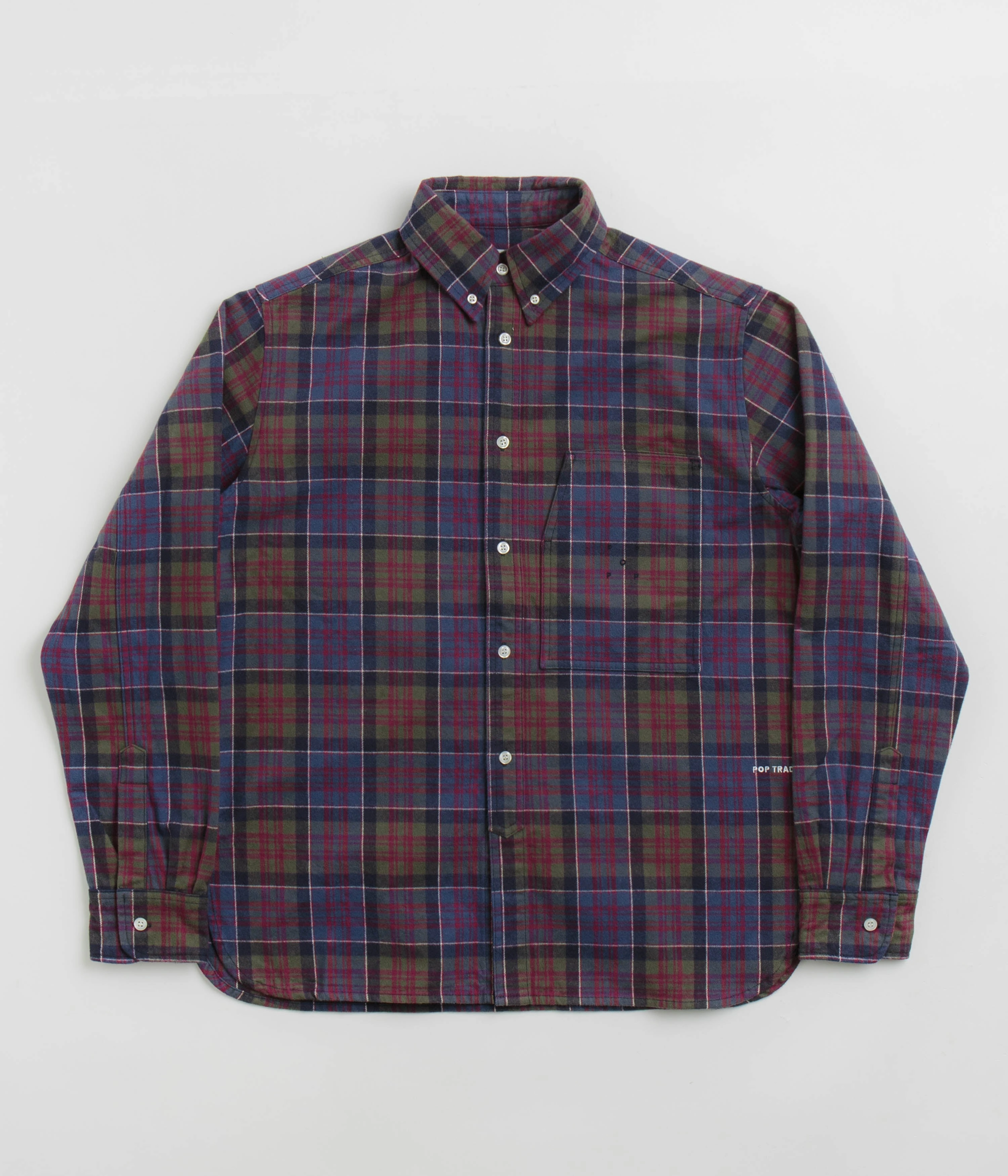 Pop Trading Company Flannel BD Shirt - Multicolour Breathable Cotton Anti Pill Treatment
