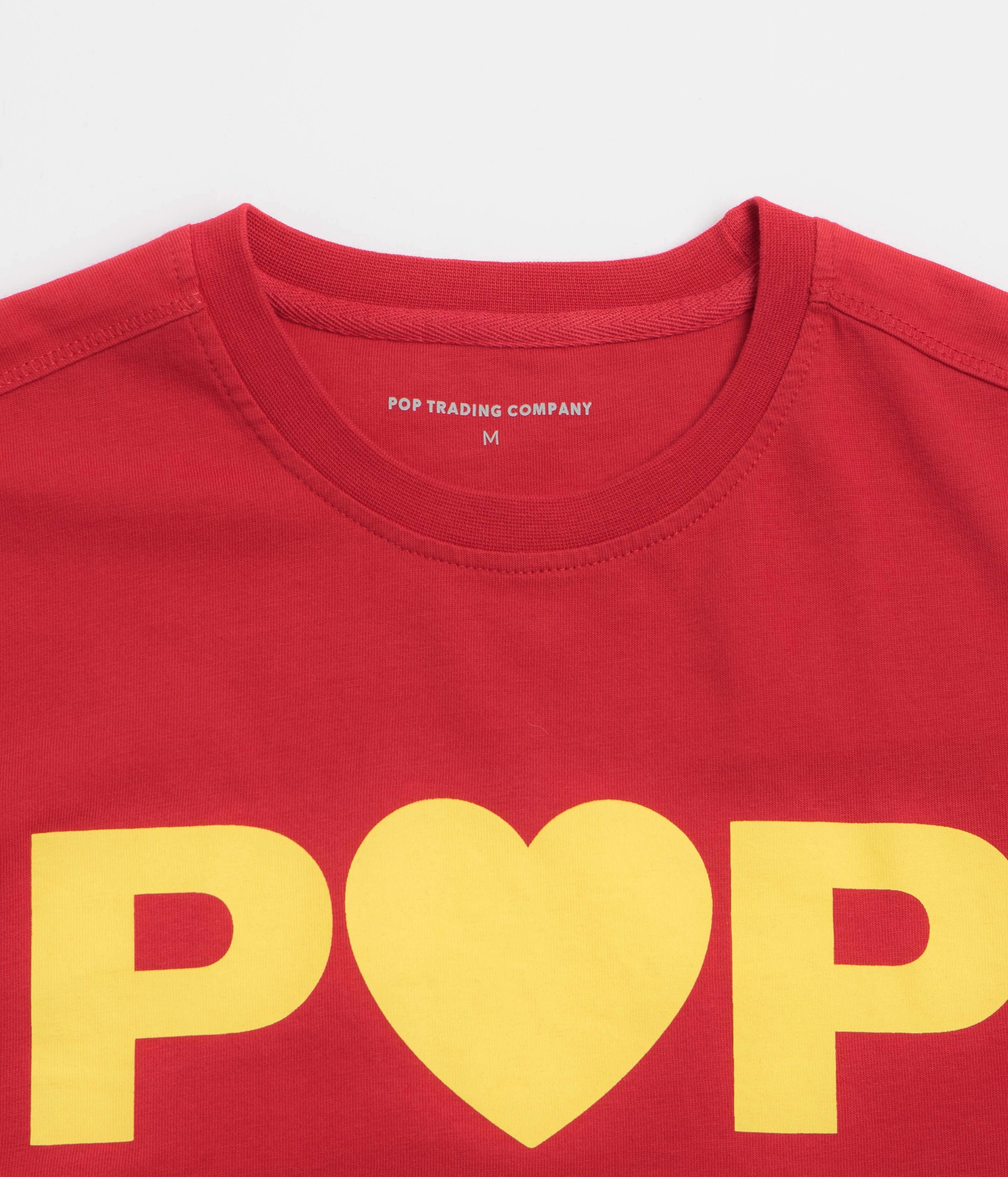 festival event social venue event Pop Trading Company Hearts T-Shirt - Haute Red