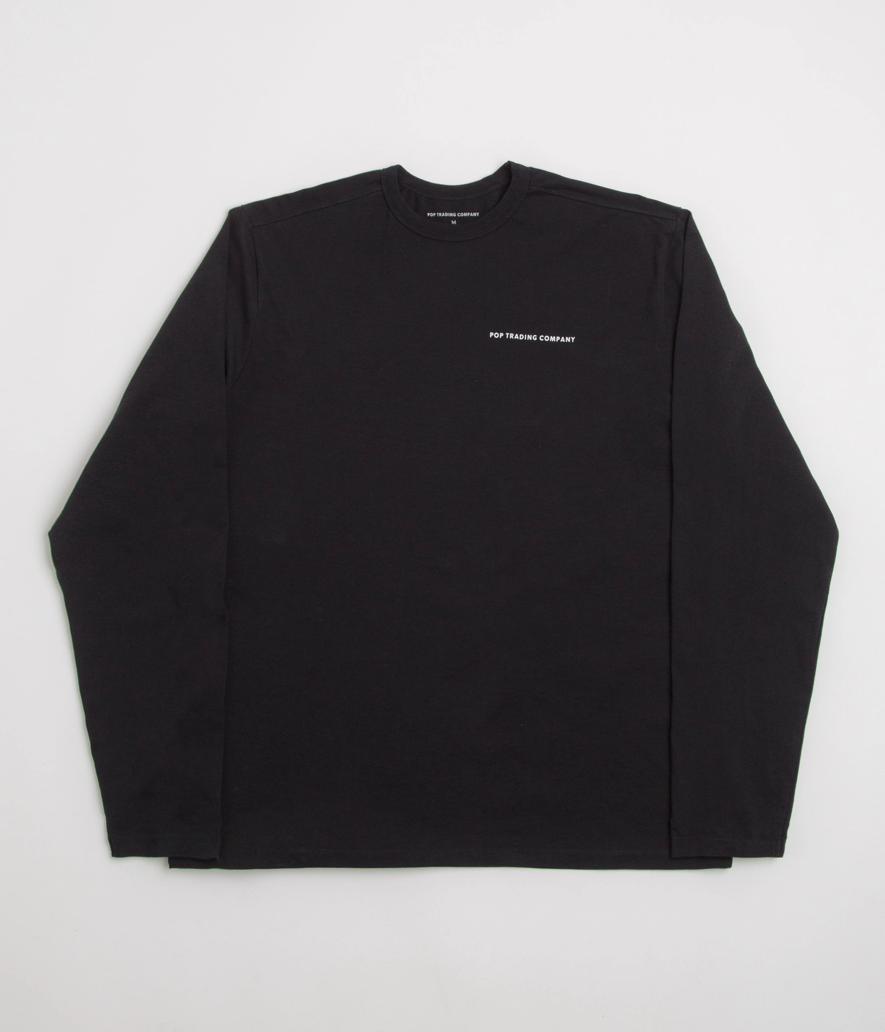 Pop Trading Company Logo Long Sleeve T-Shirt - Black / White vacation urban climate