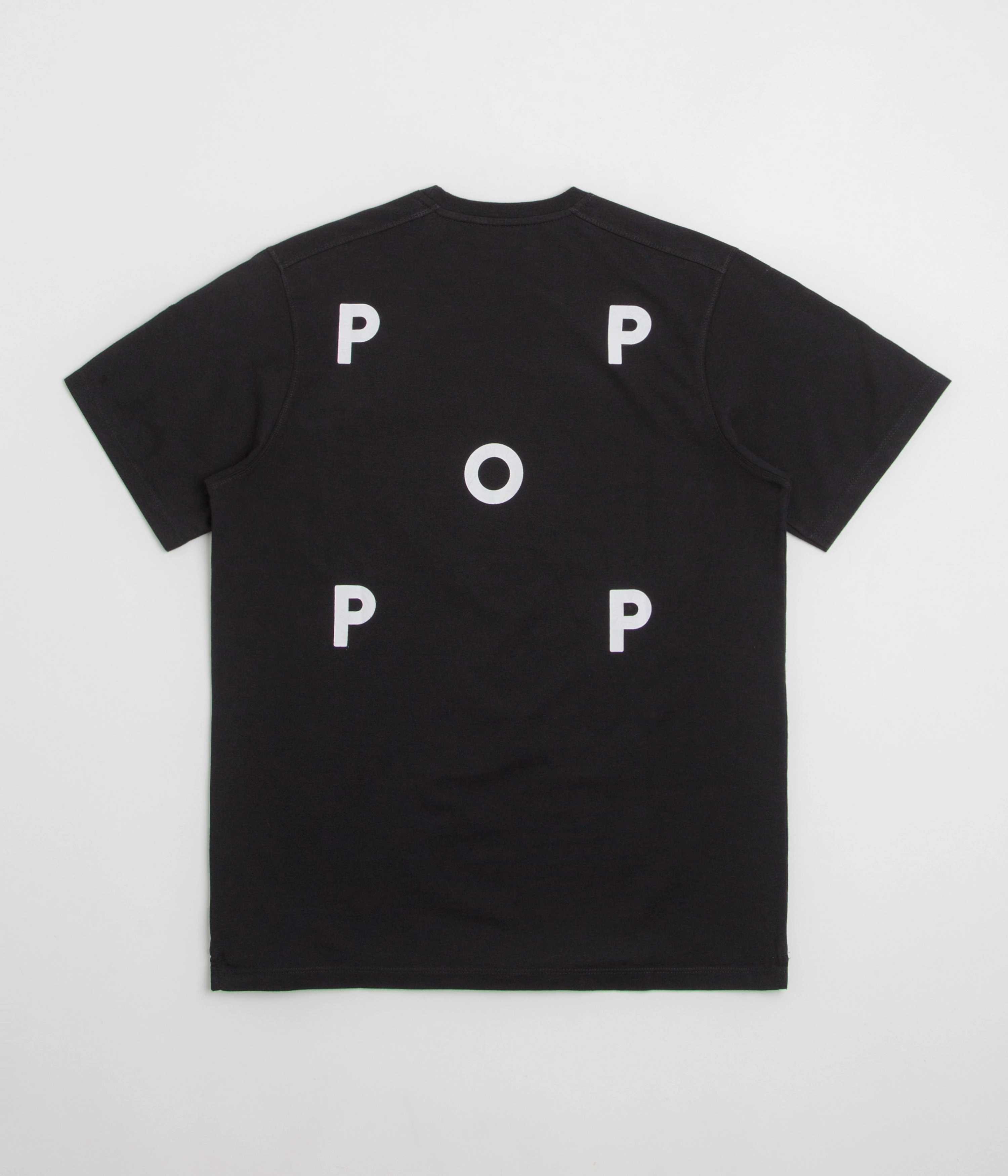 Pop Trading Company Logo T-Shirt - Black / White Sleeveless Ruffled edges