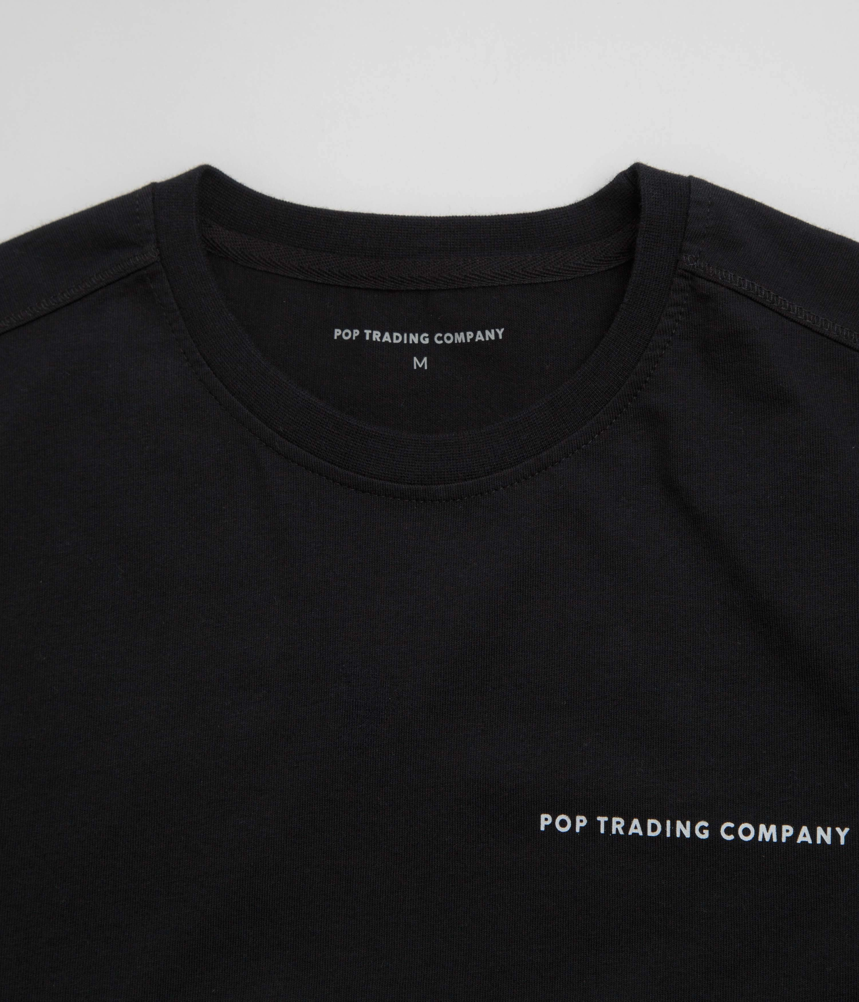 Pop Trading Company Logo T-Shirt - Black / White Sun Protective Fabric