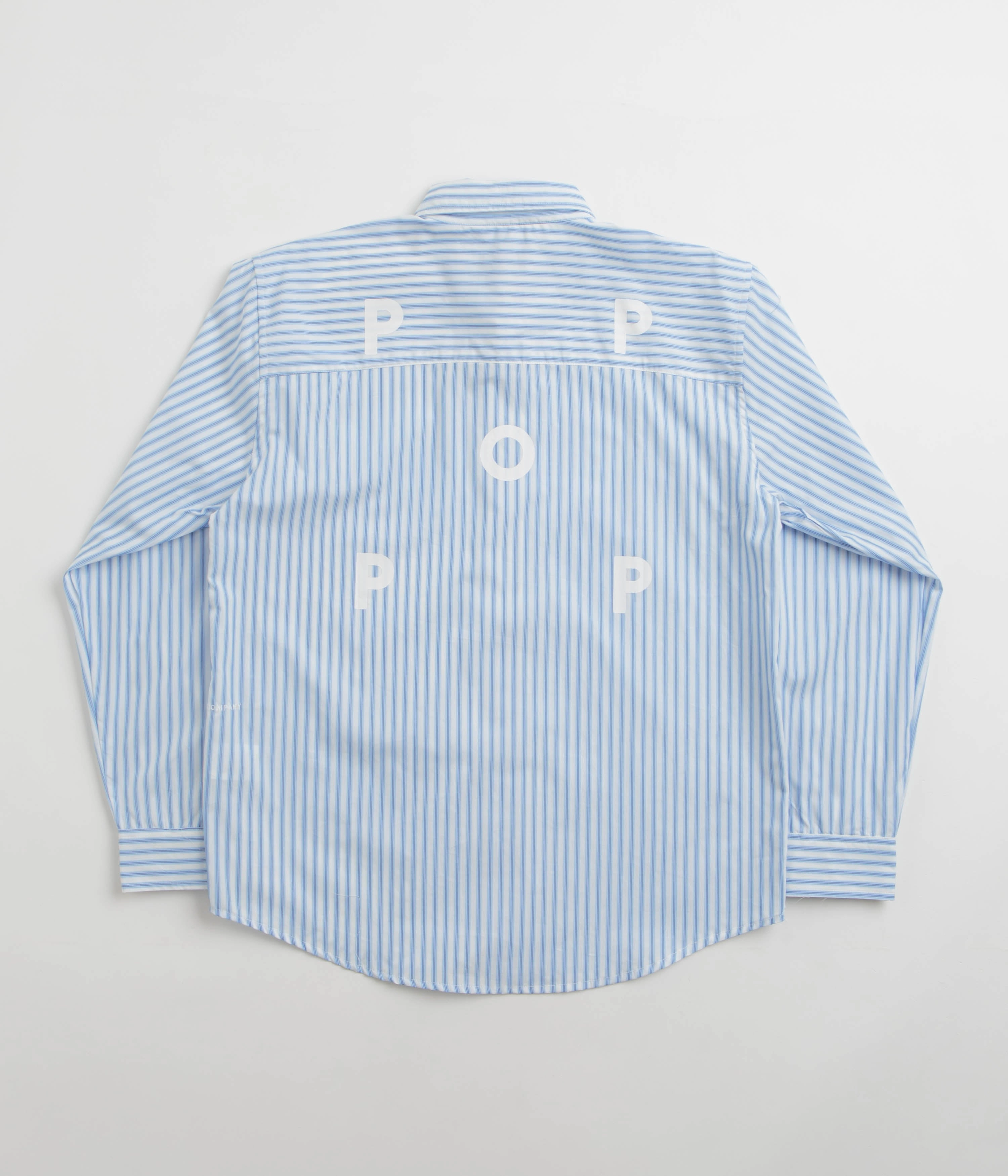 Pop Trading Company Striped Logo Shirt - White Lakeside Relaxation