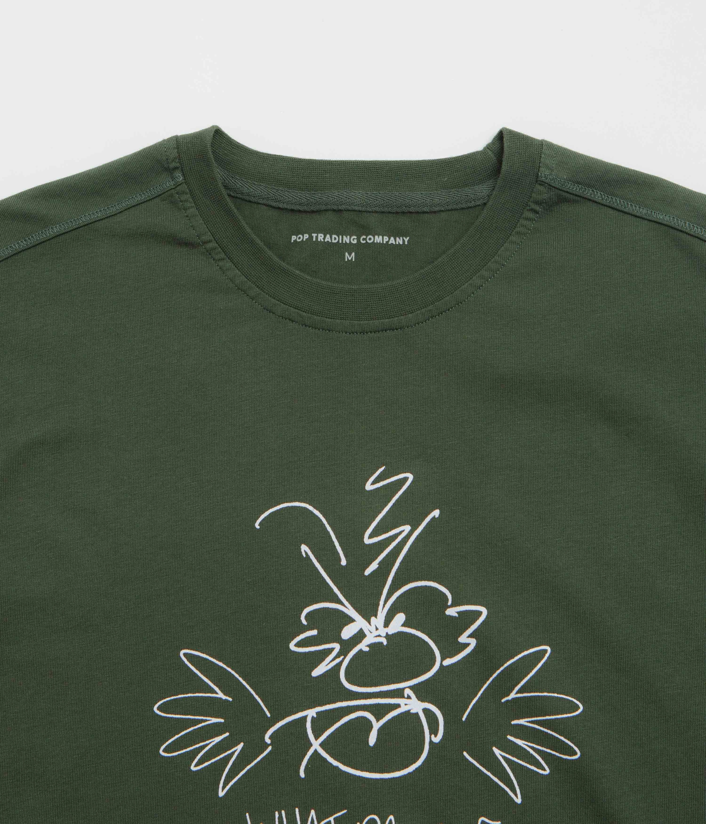 Lined interior Pop Trading Company Understand T-Shirt - Duffel Green