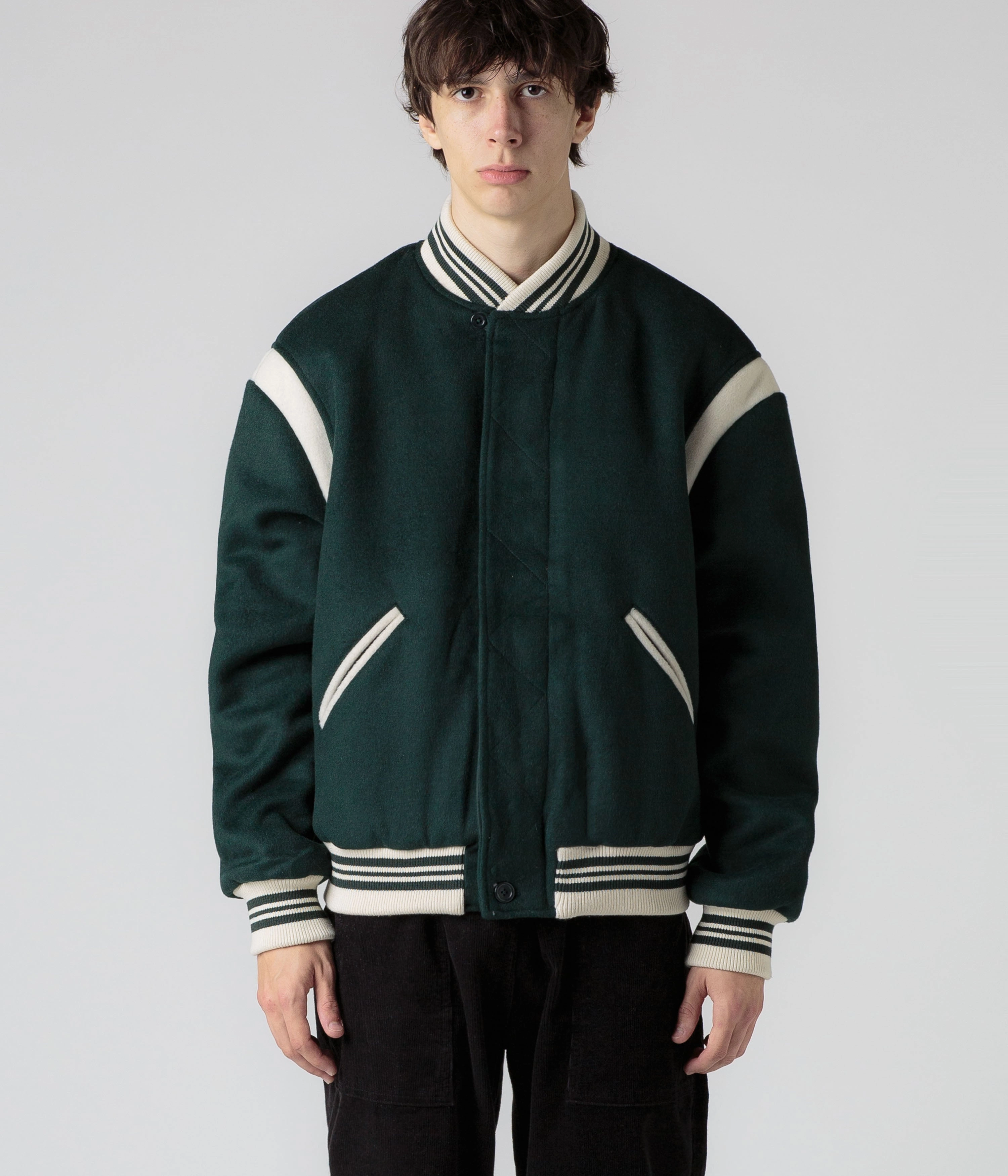 Pop Trading Company x Parra Varsity Jacket - Pine Green All Purpose Outerwear