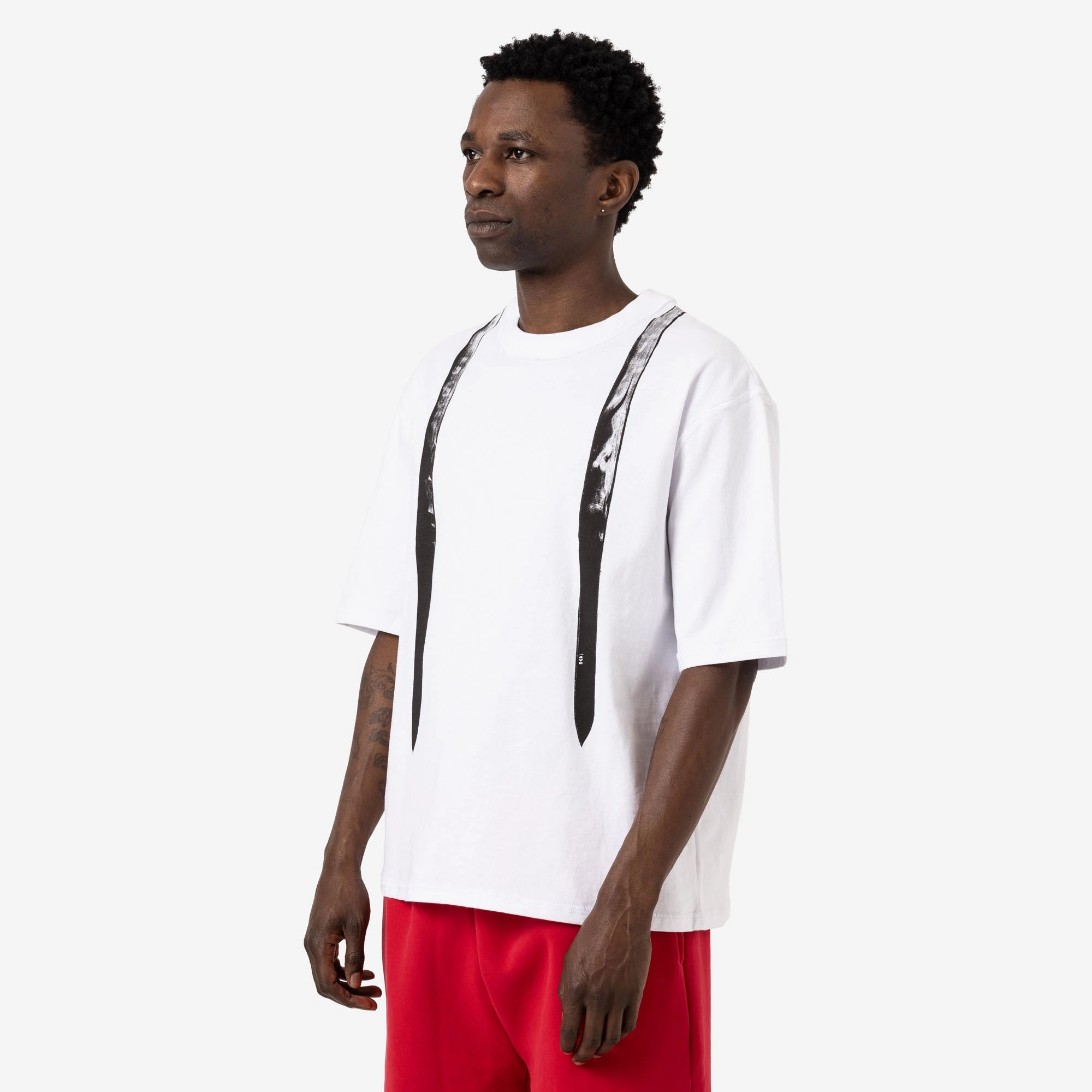 standalone piece pocket 4YE Trompe L'Oeil Durag Tee / White