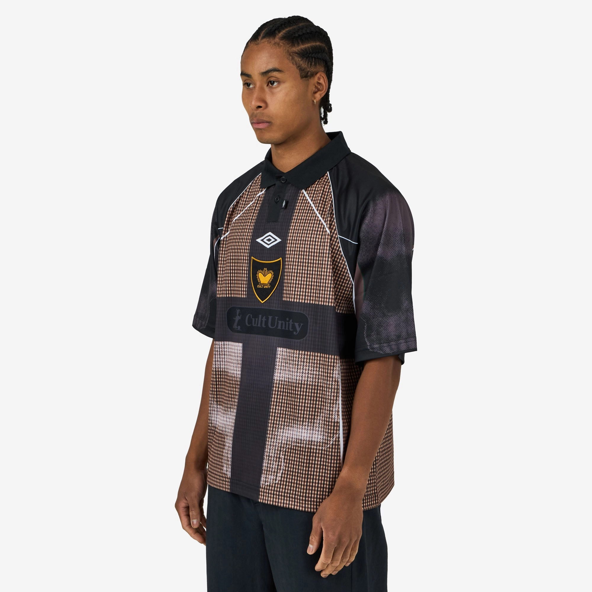 cuffs Umbro Cult Unity Check Polo Beige / Black