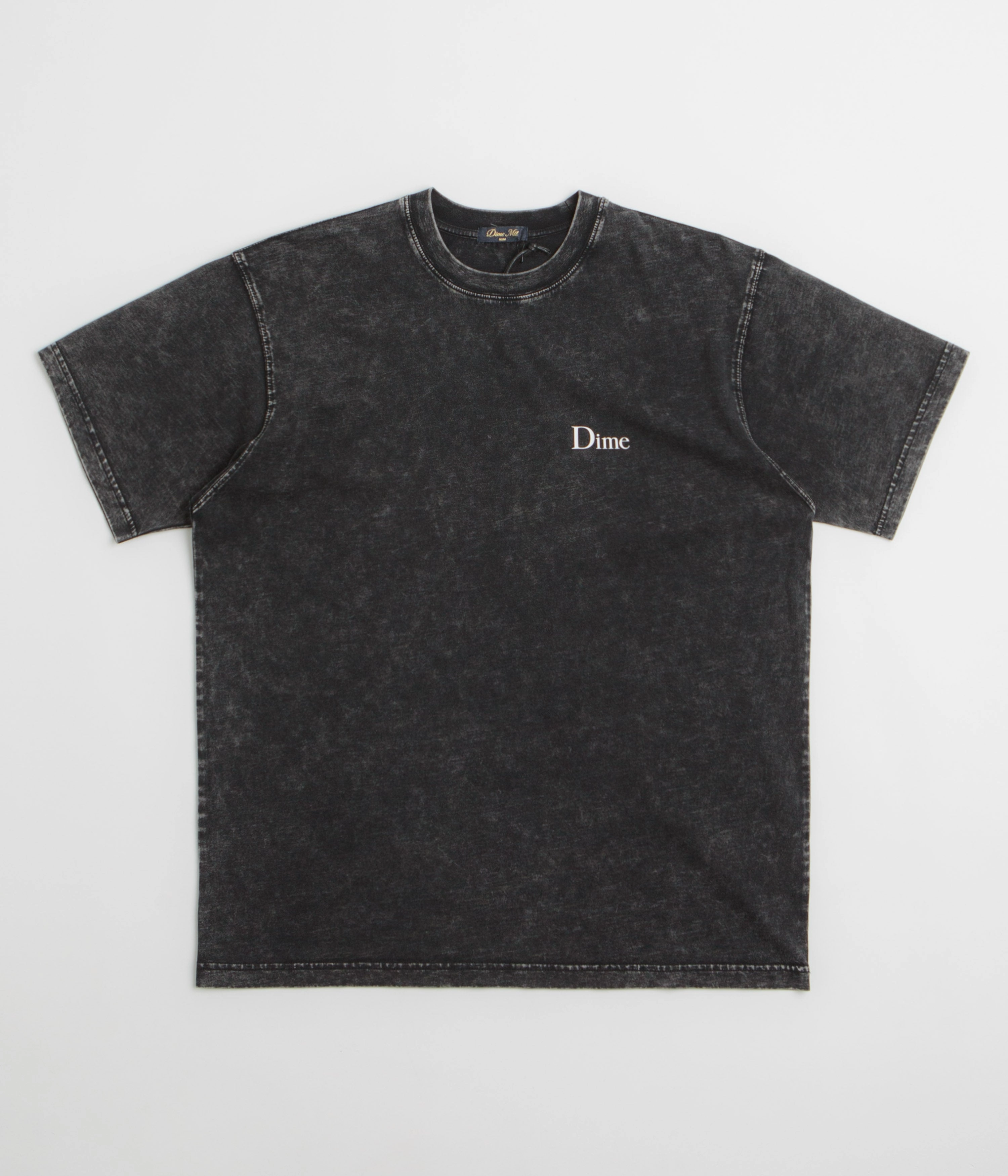Dime Classic Small Logo T-Shirt - Faded Black Ergonomic Sleeve Length