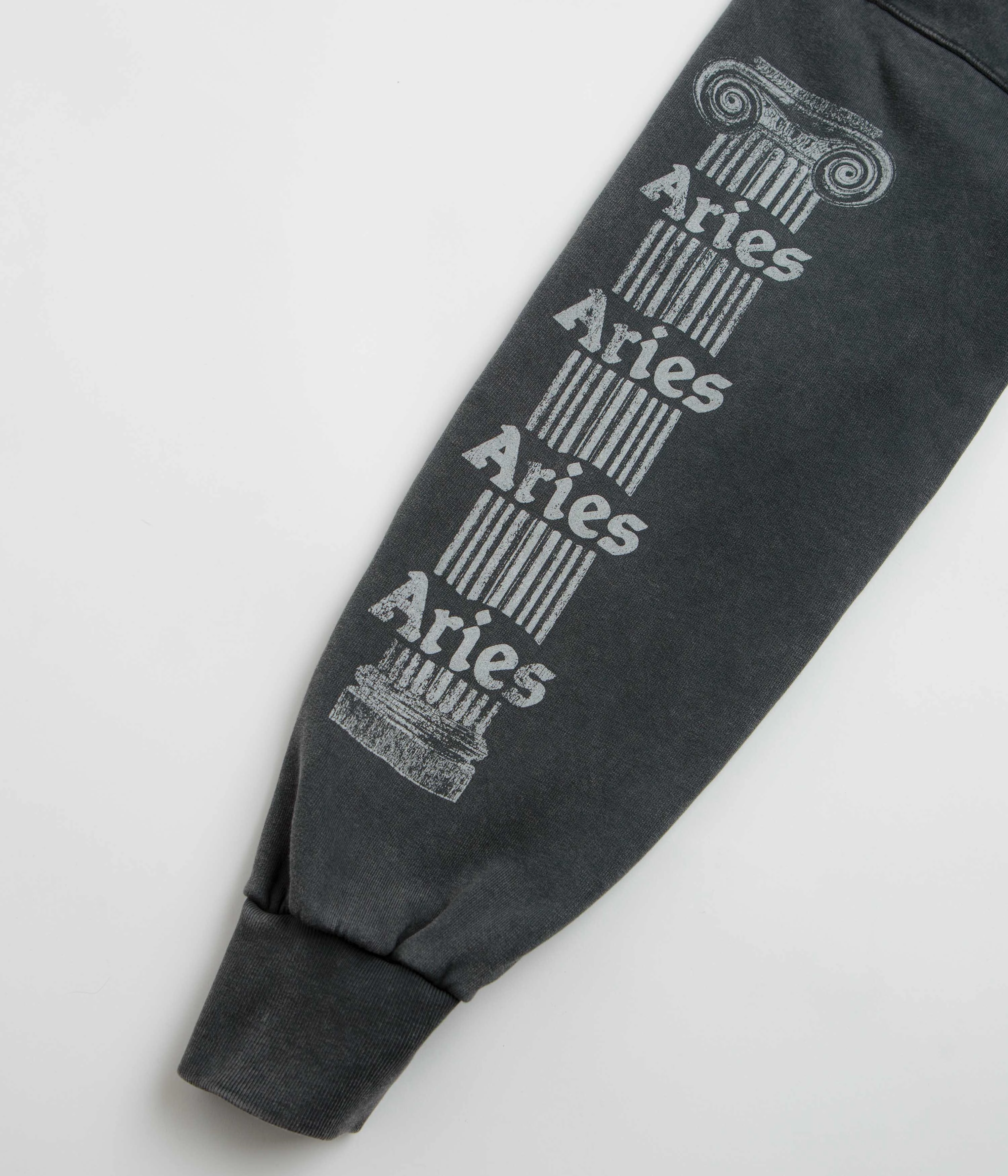 Aries Aged Ancient Column Crewneck Sweatshirt - Black / White Casual Wear