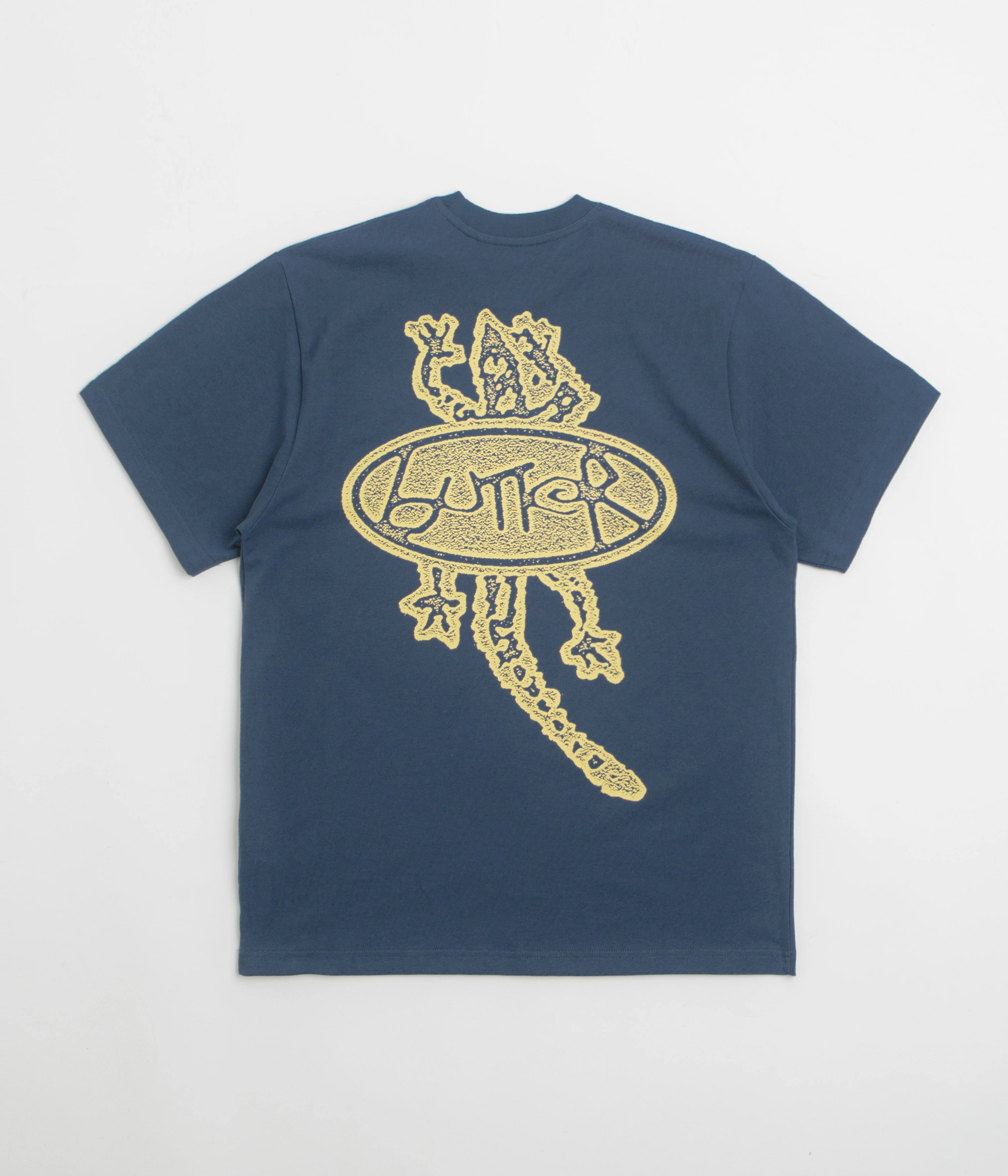 Tubular Body Construction ethnic prints Butter Goods Wipeout T-Shirt - Denim