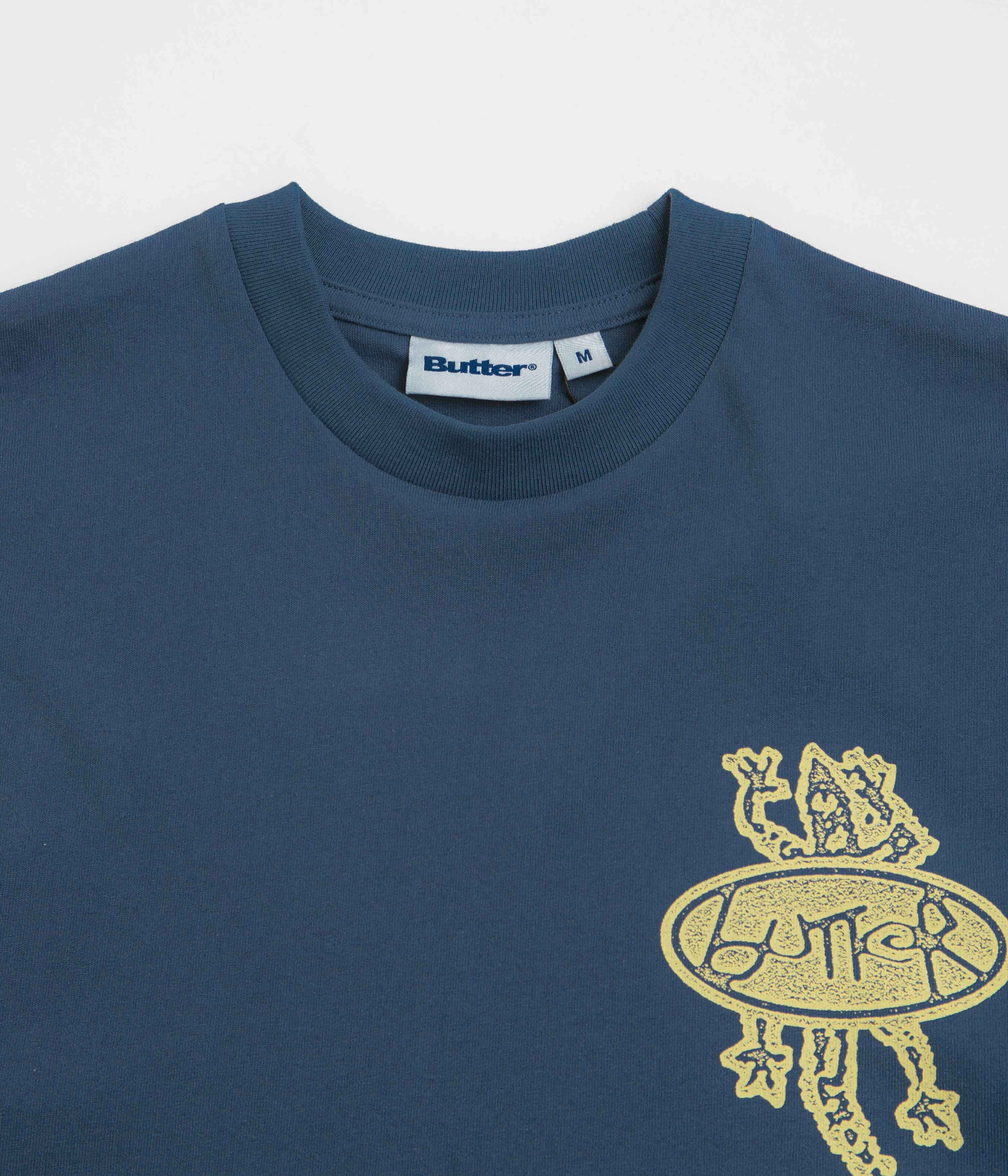 rooftop venue insulated Butter Goods Wipeout T-Shirt - Denim