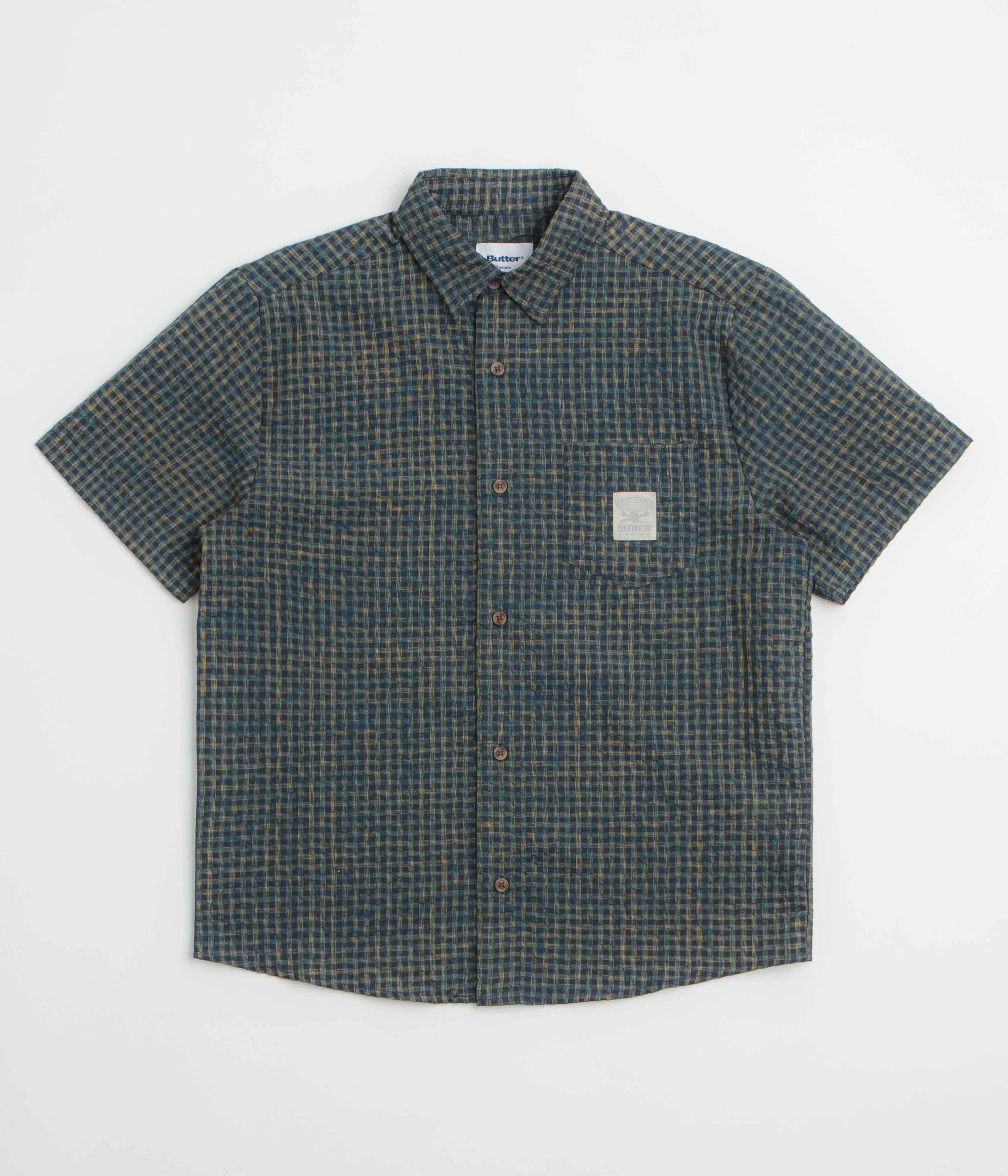 Butter Goods Equipment Short Sleeve Shirt - Navy Regular Fit