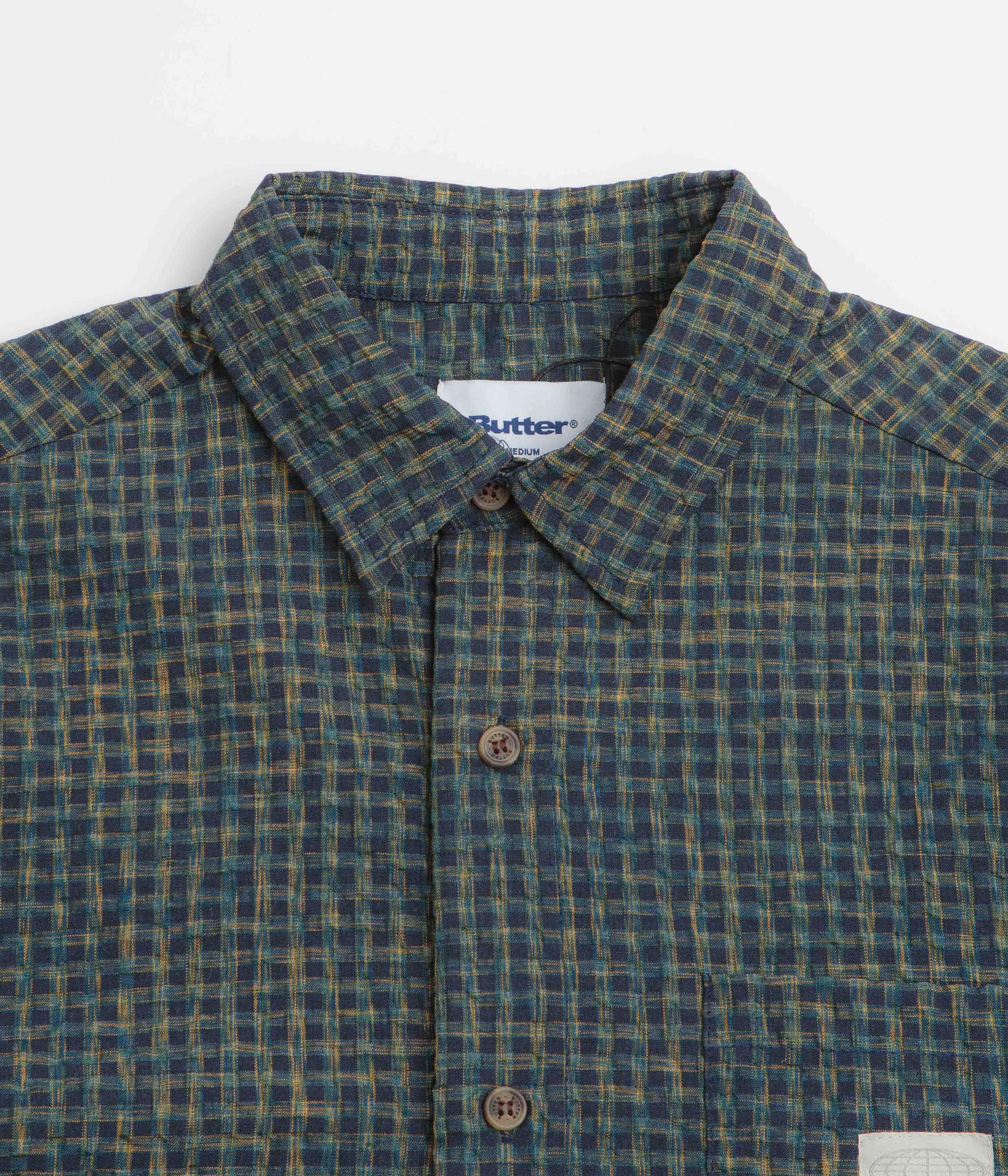 Butter Goods Equipment Short Sleeve Shirt - Navy Fashion Layer Compact Fold Design