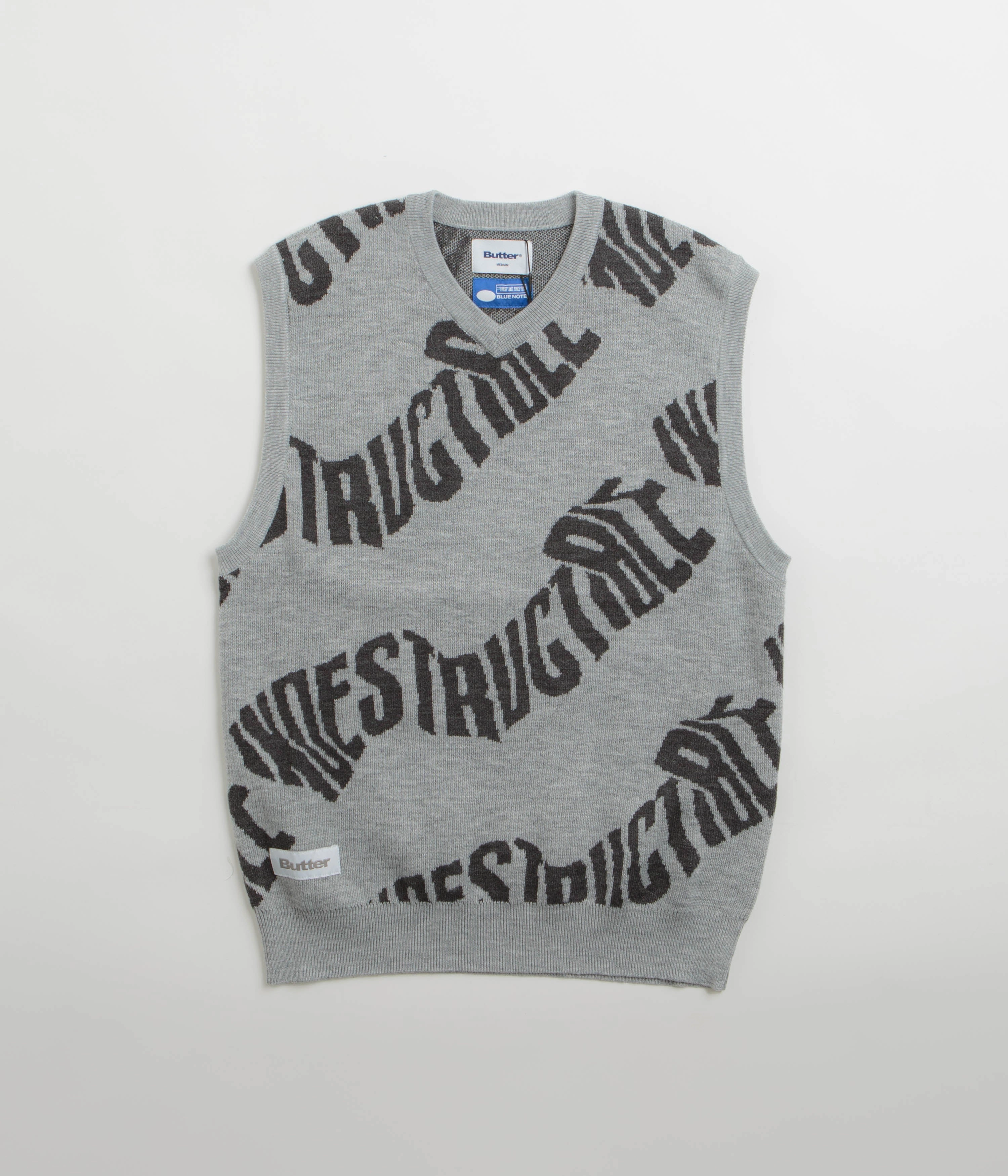product holiday wearability Butter Goods x Blue Note Indestructible Knitted Vest - Heather Grey