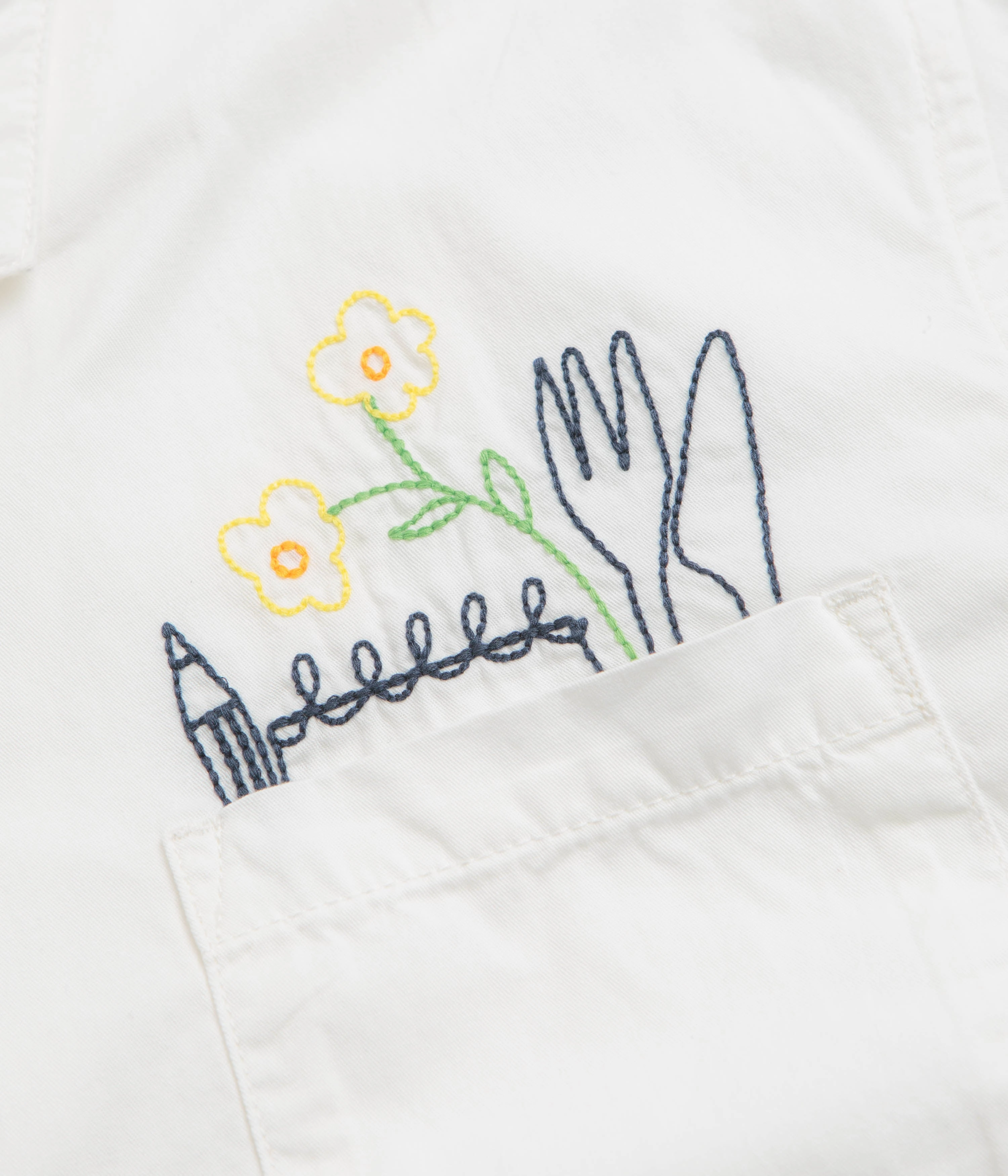 Soft touch finish Service Works Light Twill Necessities Short Sleeve Shirt - Off White