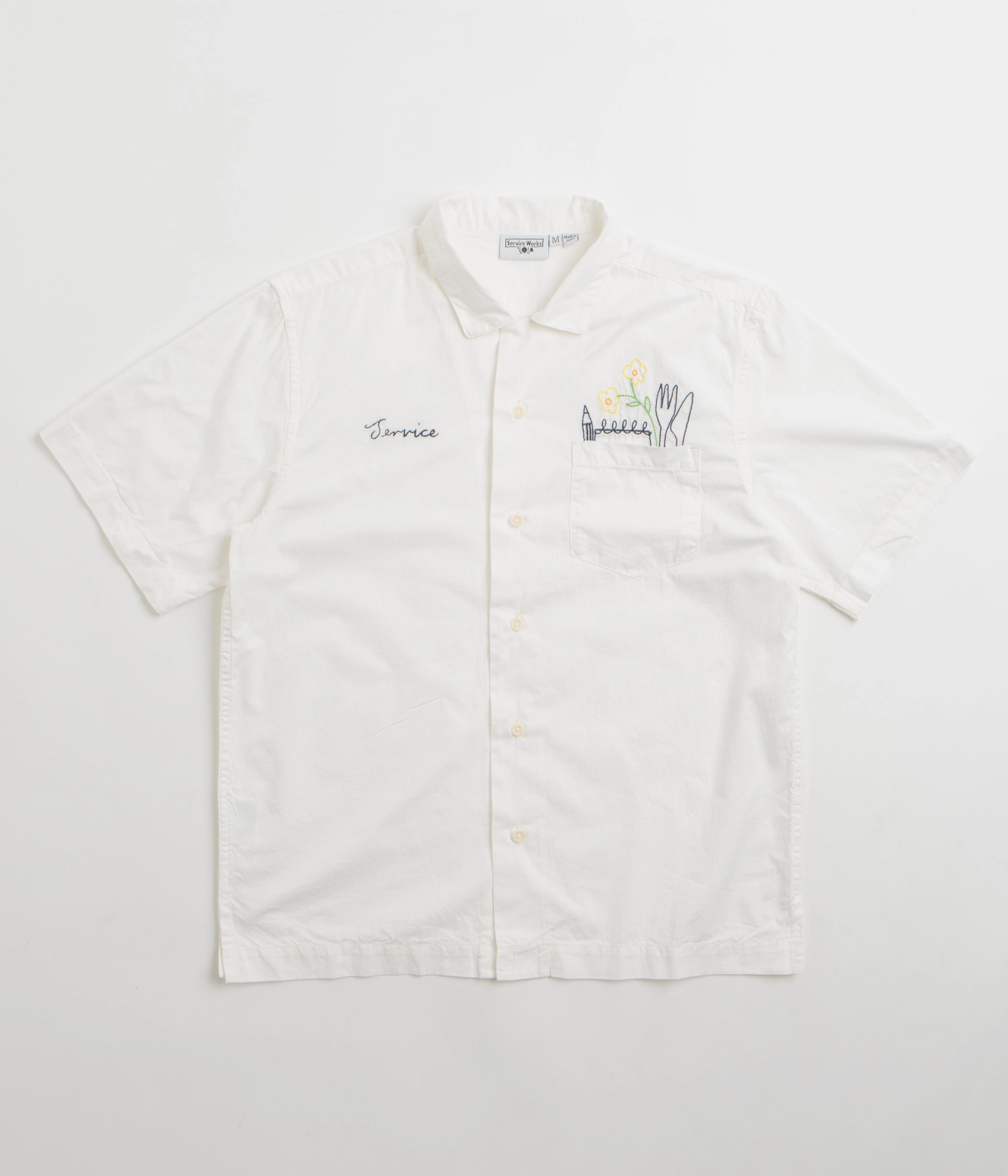 Service Works Light Twill Necessities Short Sleeve Shirt - Off White Seamless Shoulder Versatile Wear