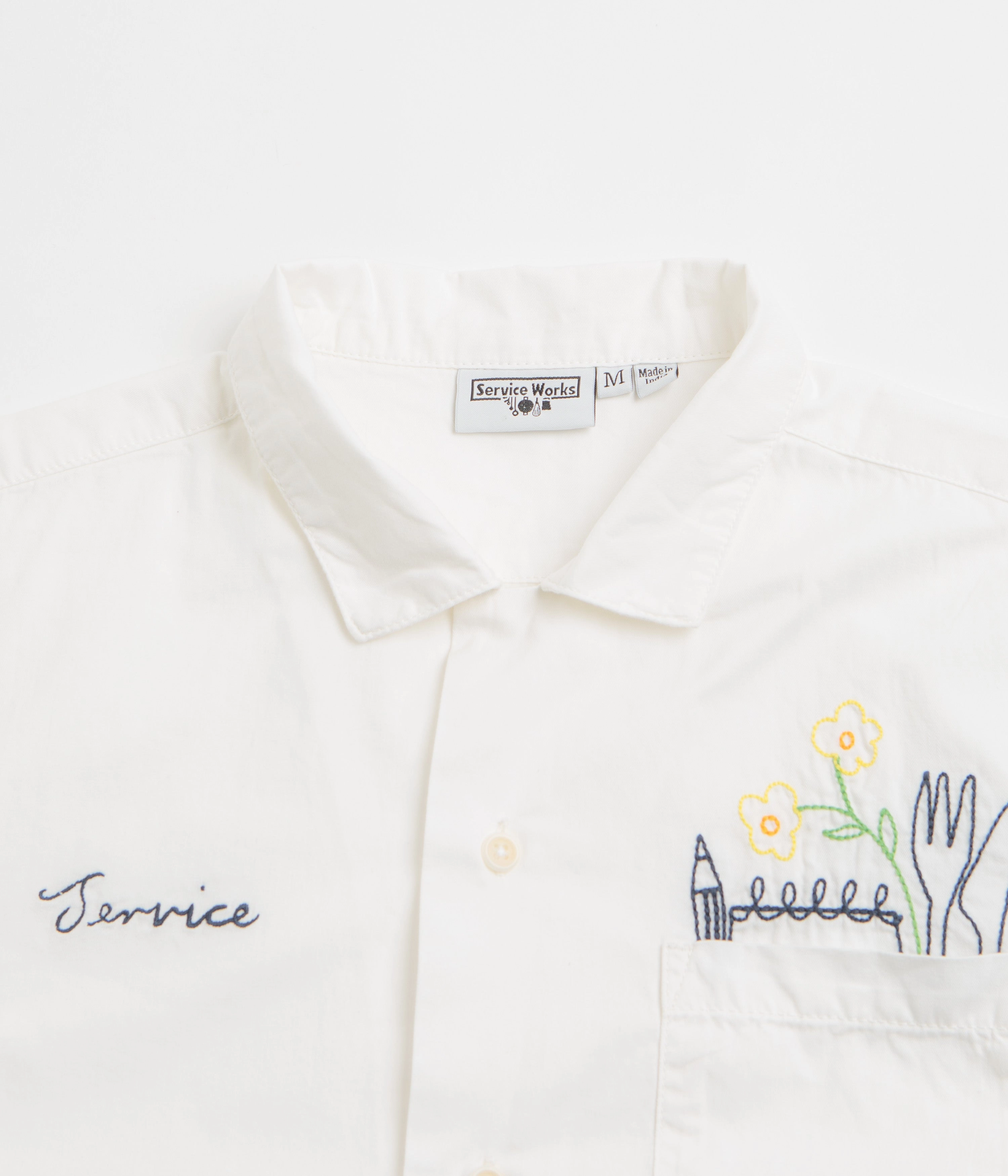 Service Works Light Twill Necessities Short Sleeve Shirt - Off White Monochrome Palette Sports Ready