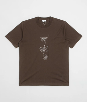 Moisture Wicking Fabric Animal Print Norse Projects x Daniel Frost Baker Ascent T-shirt - Seal Brown
