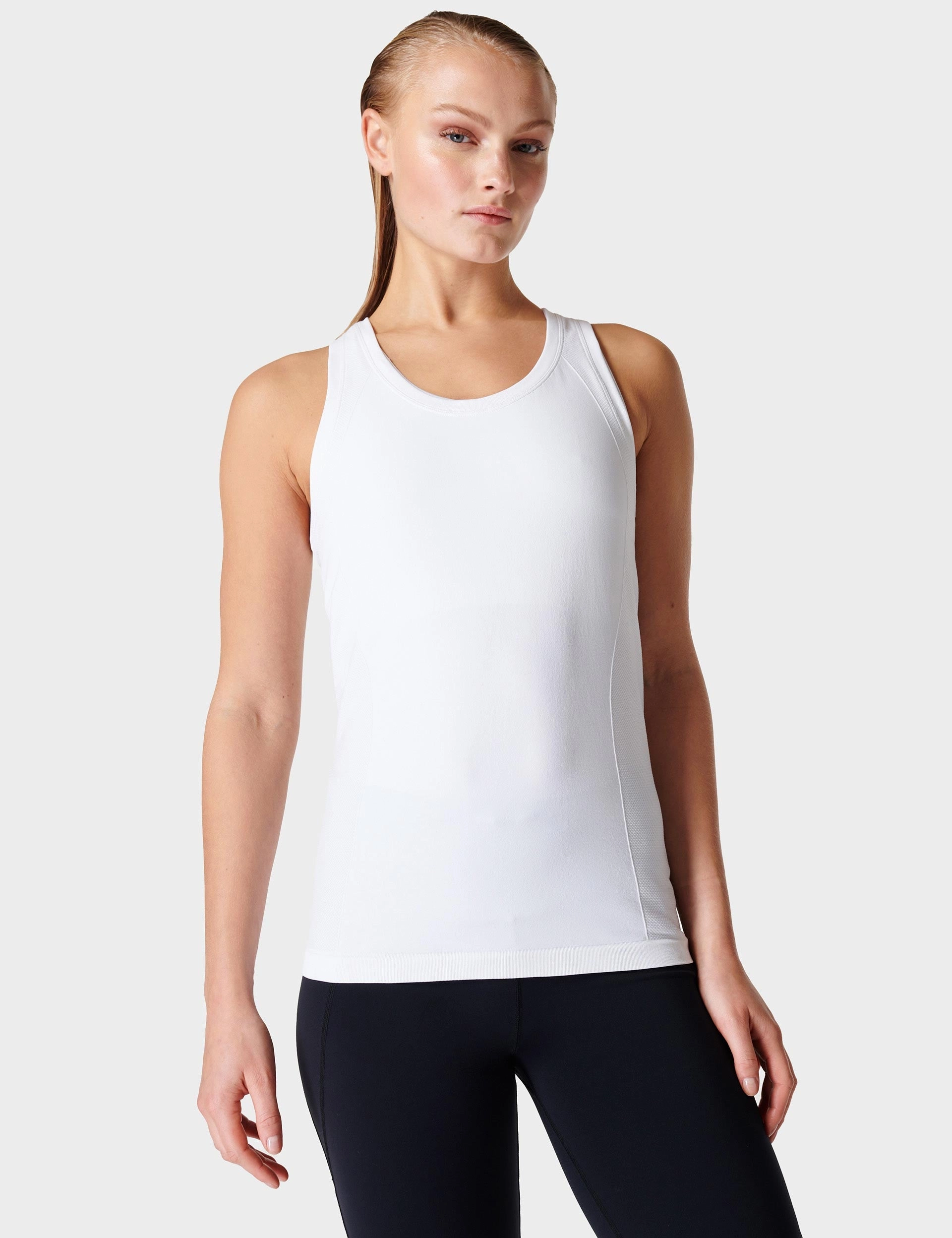 Athlete Seamless Gym Vest - White Minimal Comfort