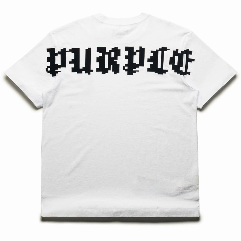 Purple Brand Pixelated Gothic Tee - White vintage home event