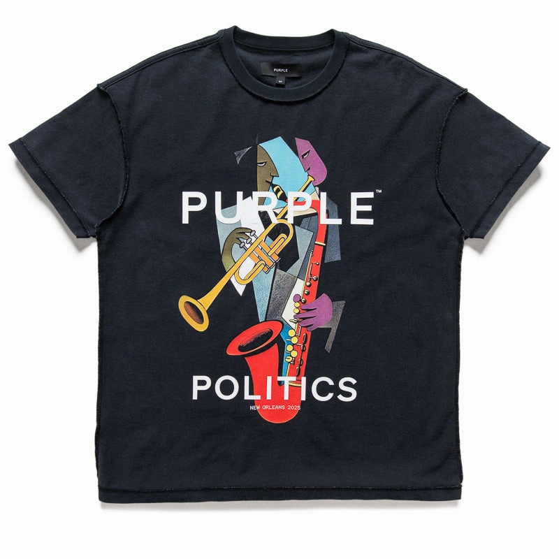 Purple Brand x Politics Essence Fest Tee - Black animal prints Female design
