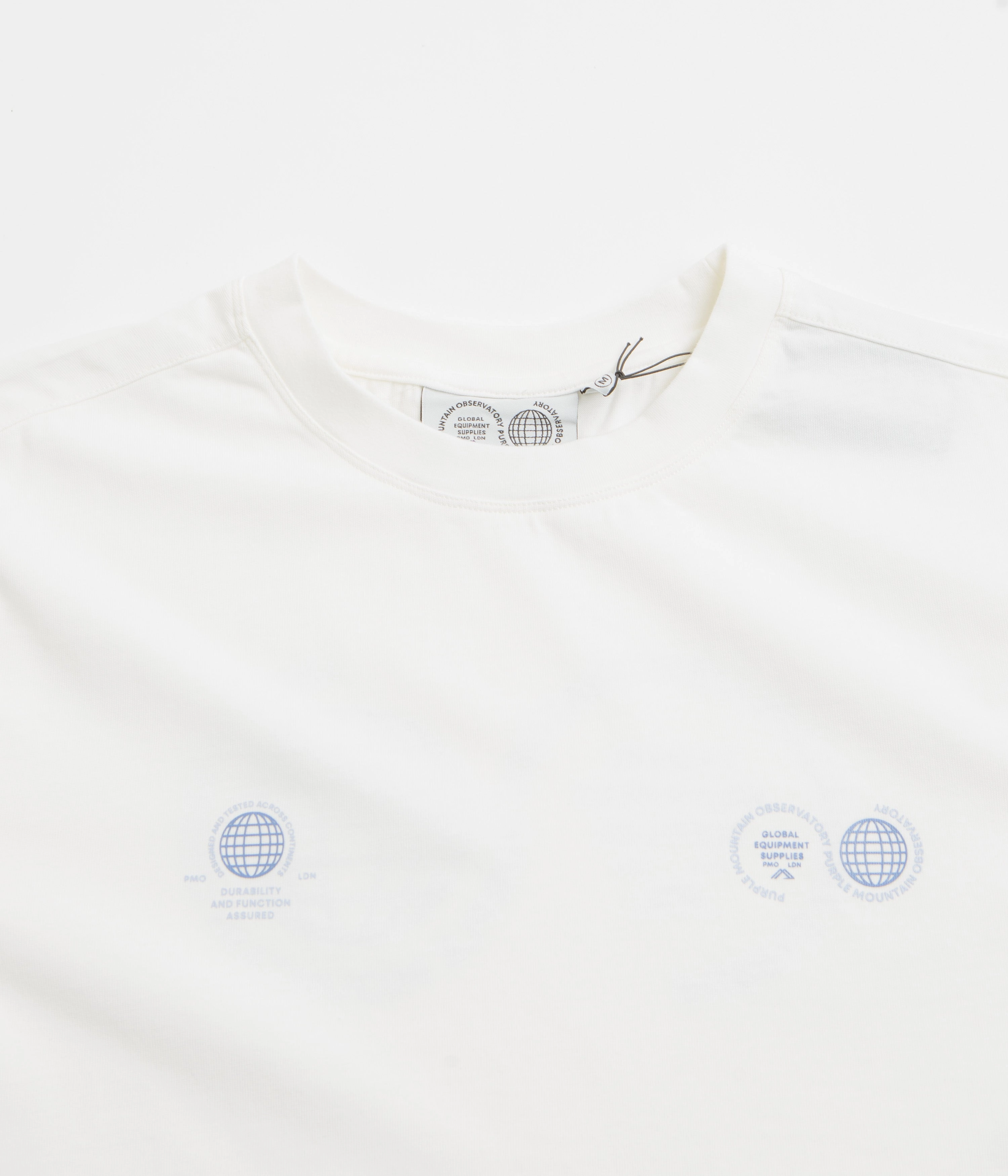 library event jogger pants silhouette Purple Mountain Observatory Globe T-Shirt - White