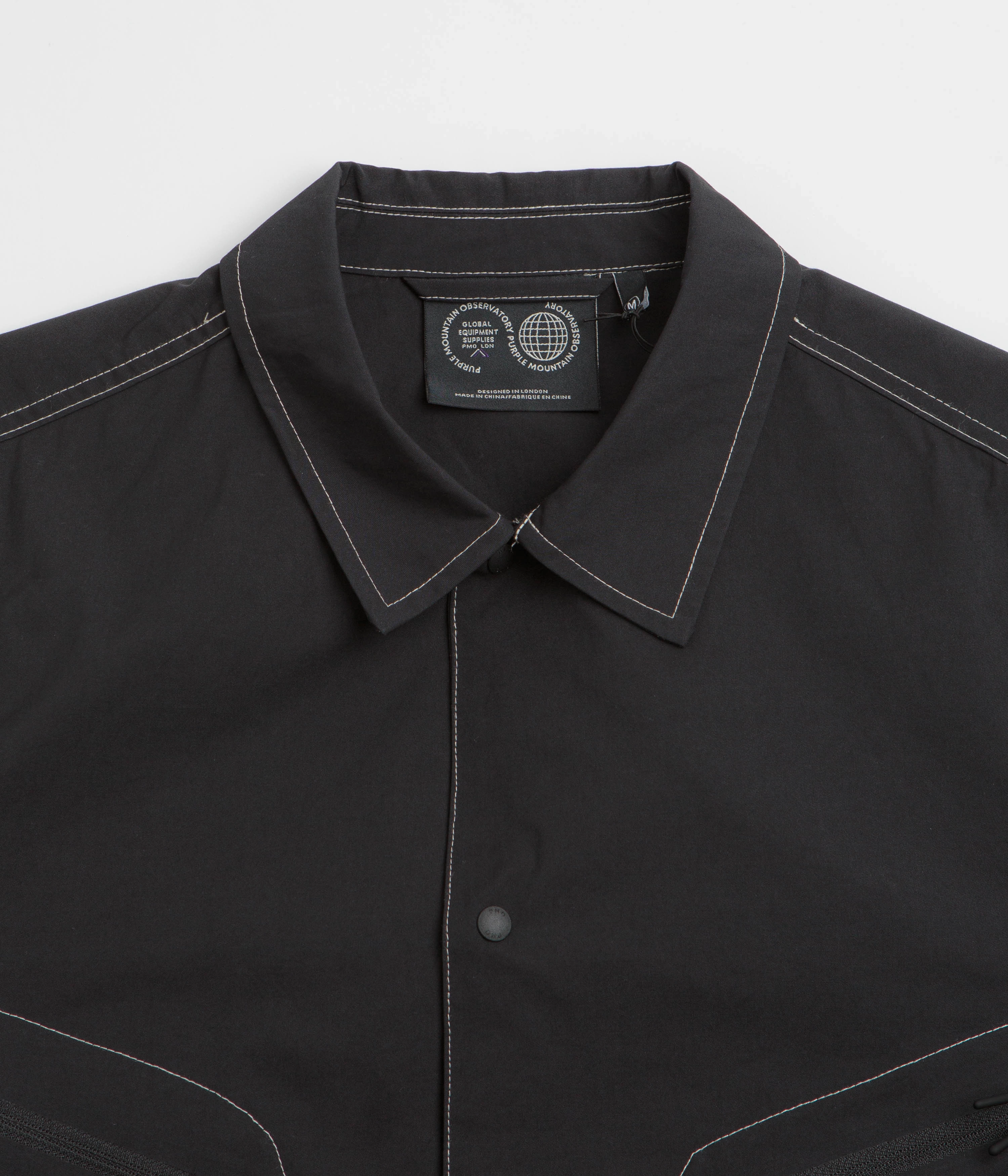 Cozy Interior Purple Mountain Observatory Trail Overshirt - Black