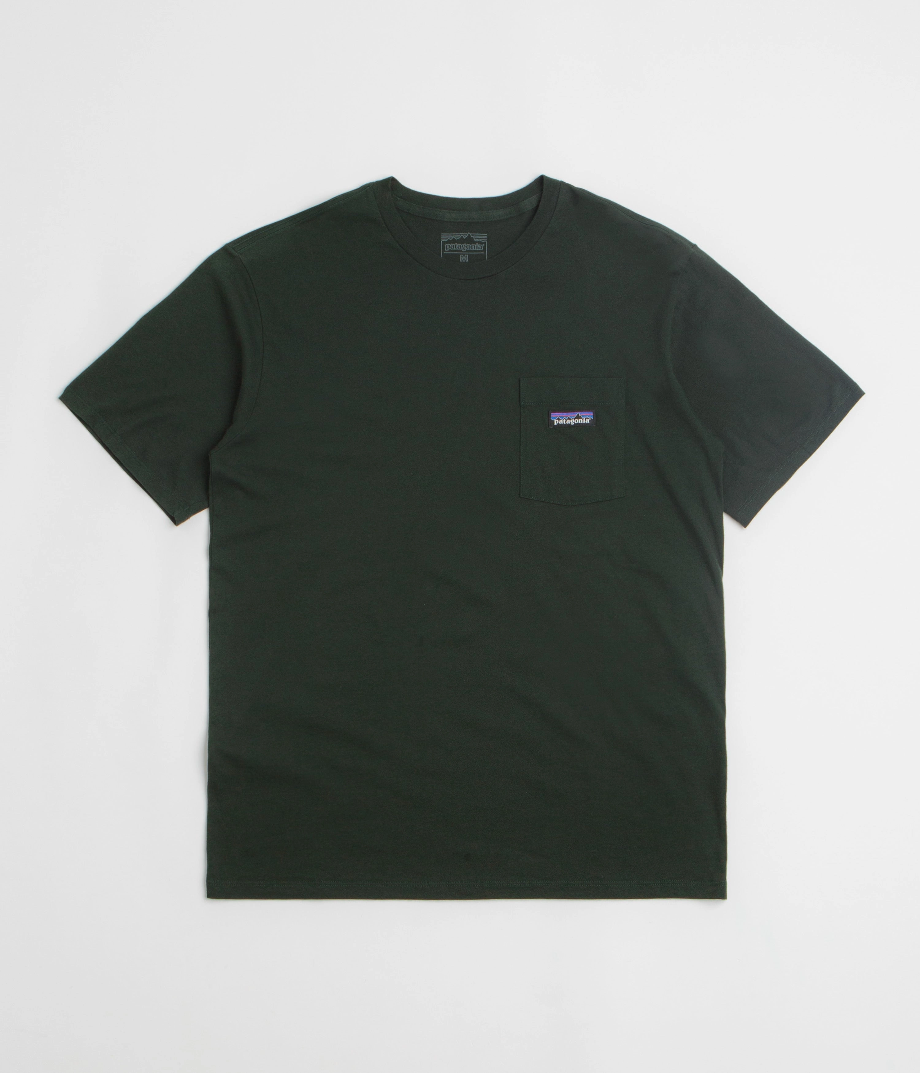 Patagonia Daily Pocket T-Shirt - Old Growth Green neon hem Meditation