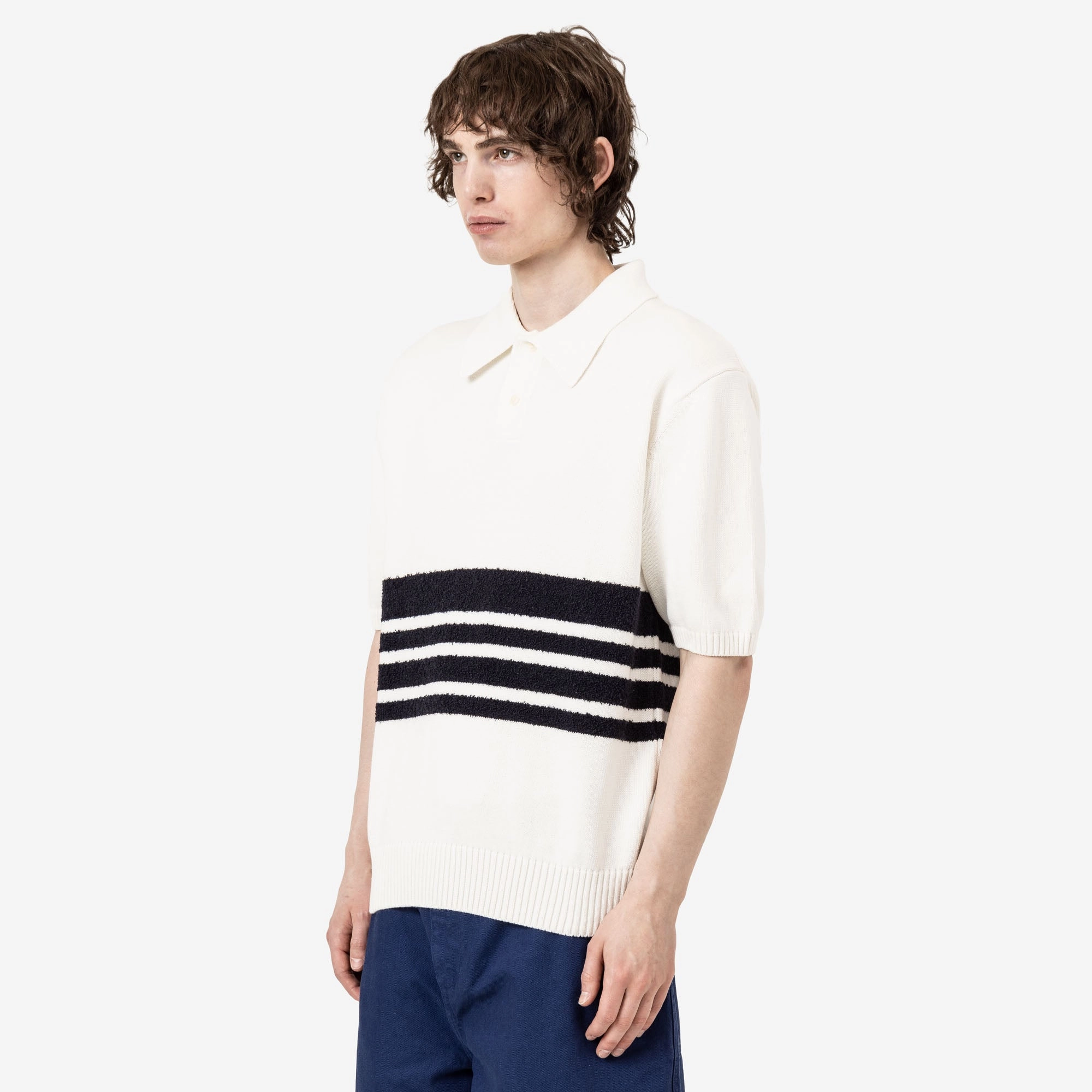 Easy Styling Palmes Panel Knit Polo Off-White