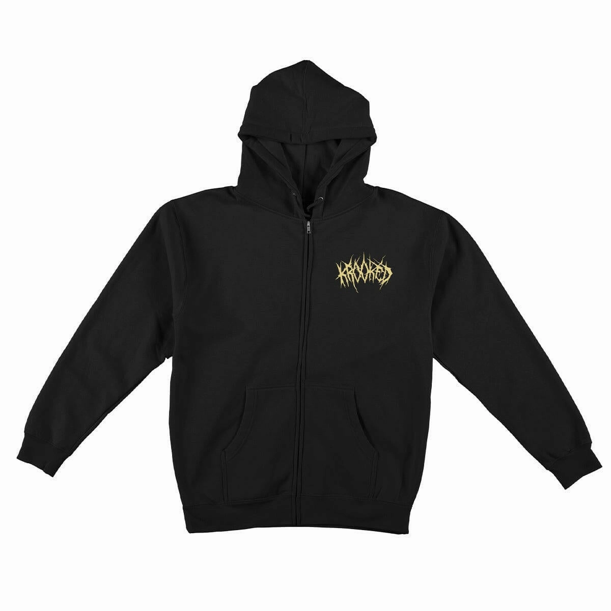 Krooked - Necroshmoo Zip Hoodie Black Ribbed Hem