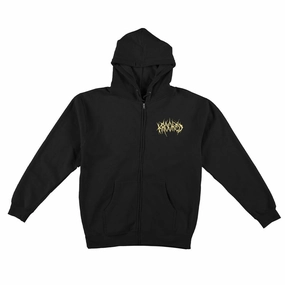 Krooked - Necroshmoo Zip Hoodie Black Ribbed Hem